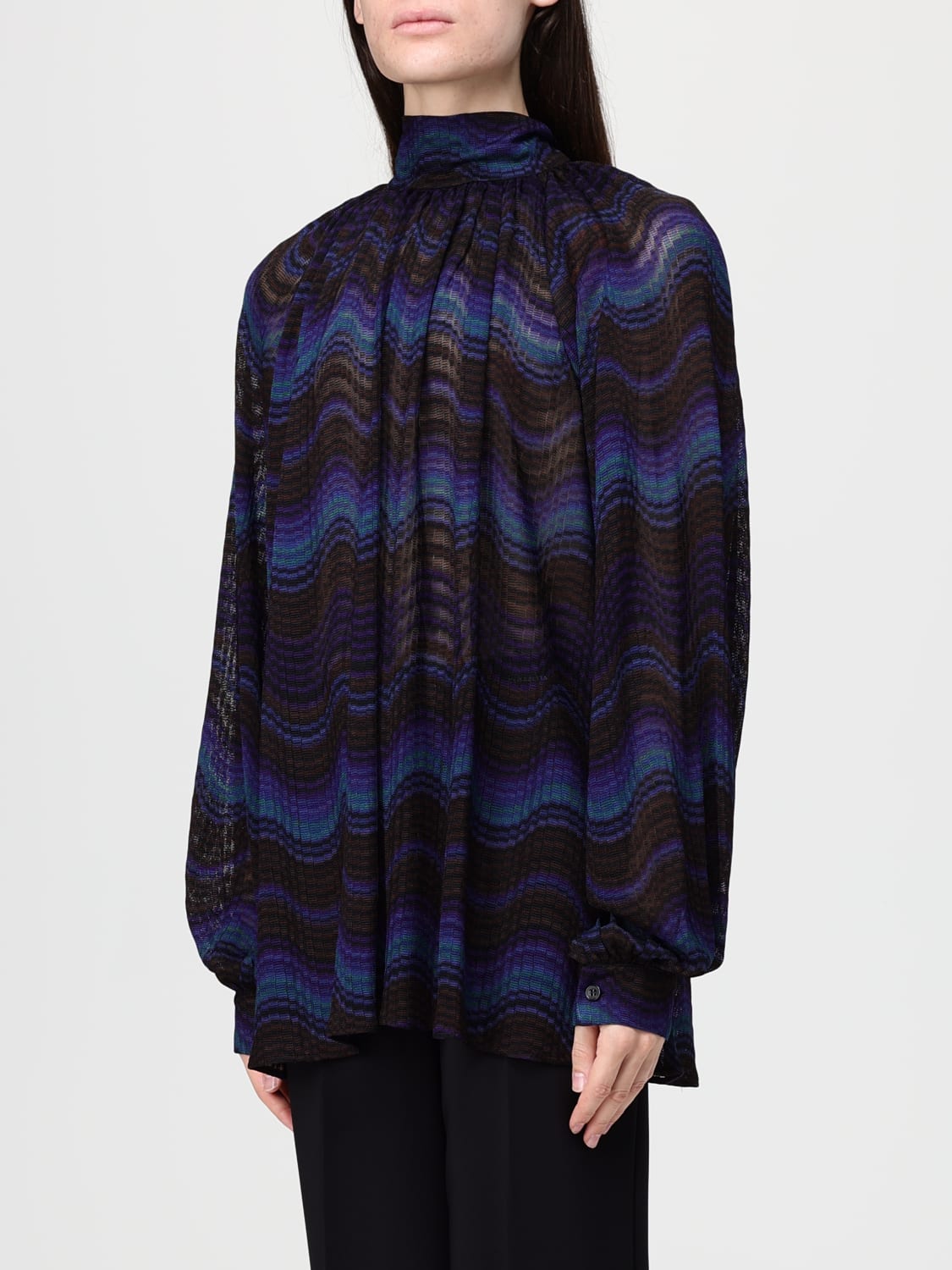 MISSONI TOP: Blusa Missoni in viscosa zig-zag , Blue - Img 4