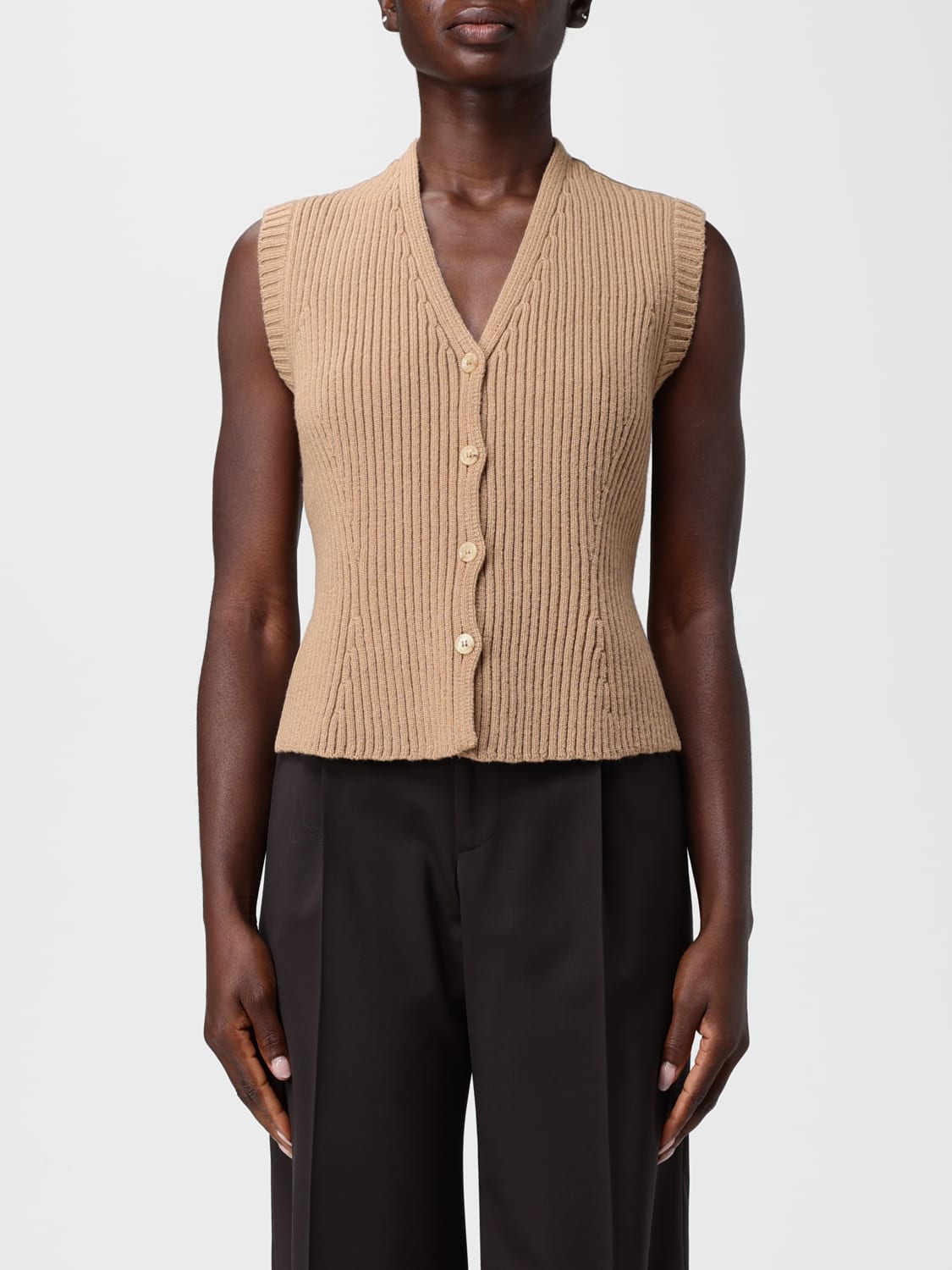 MAX MARA GILET: Veste femme Max Mara, Chameau - Img 1