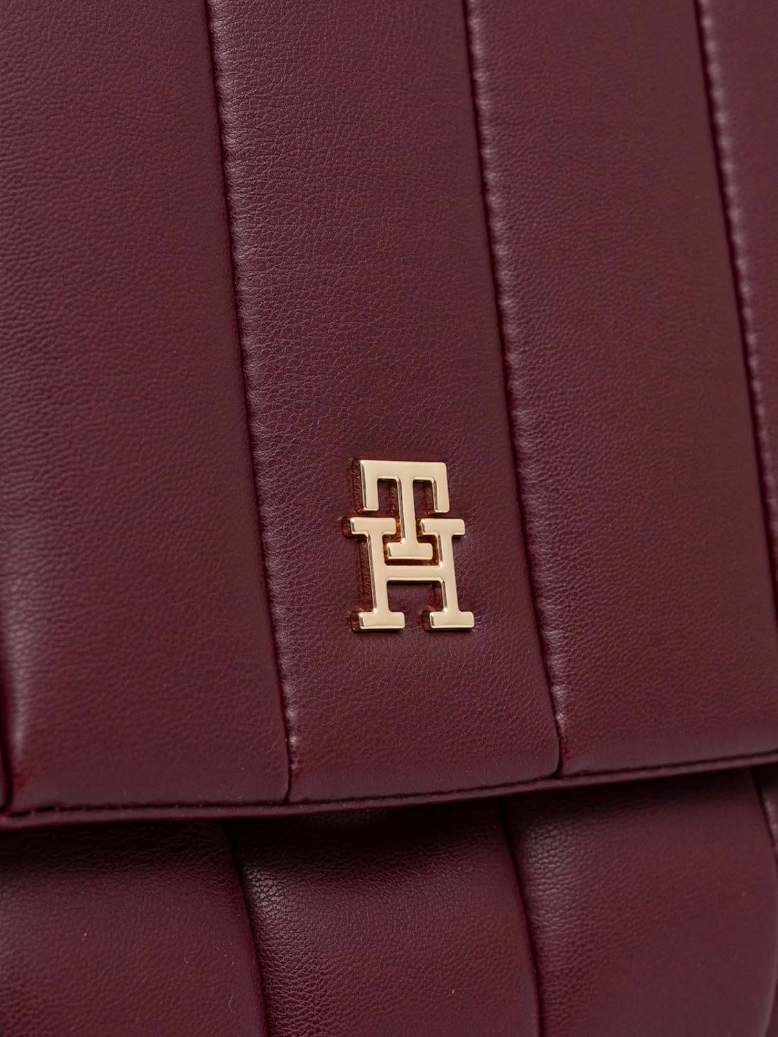 TOMMY HILFIGER SCHULTERTASCHE: Handtasche damen Tommy Hilfiger, Burgunderrot - Img 4