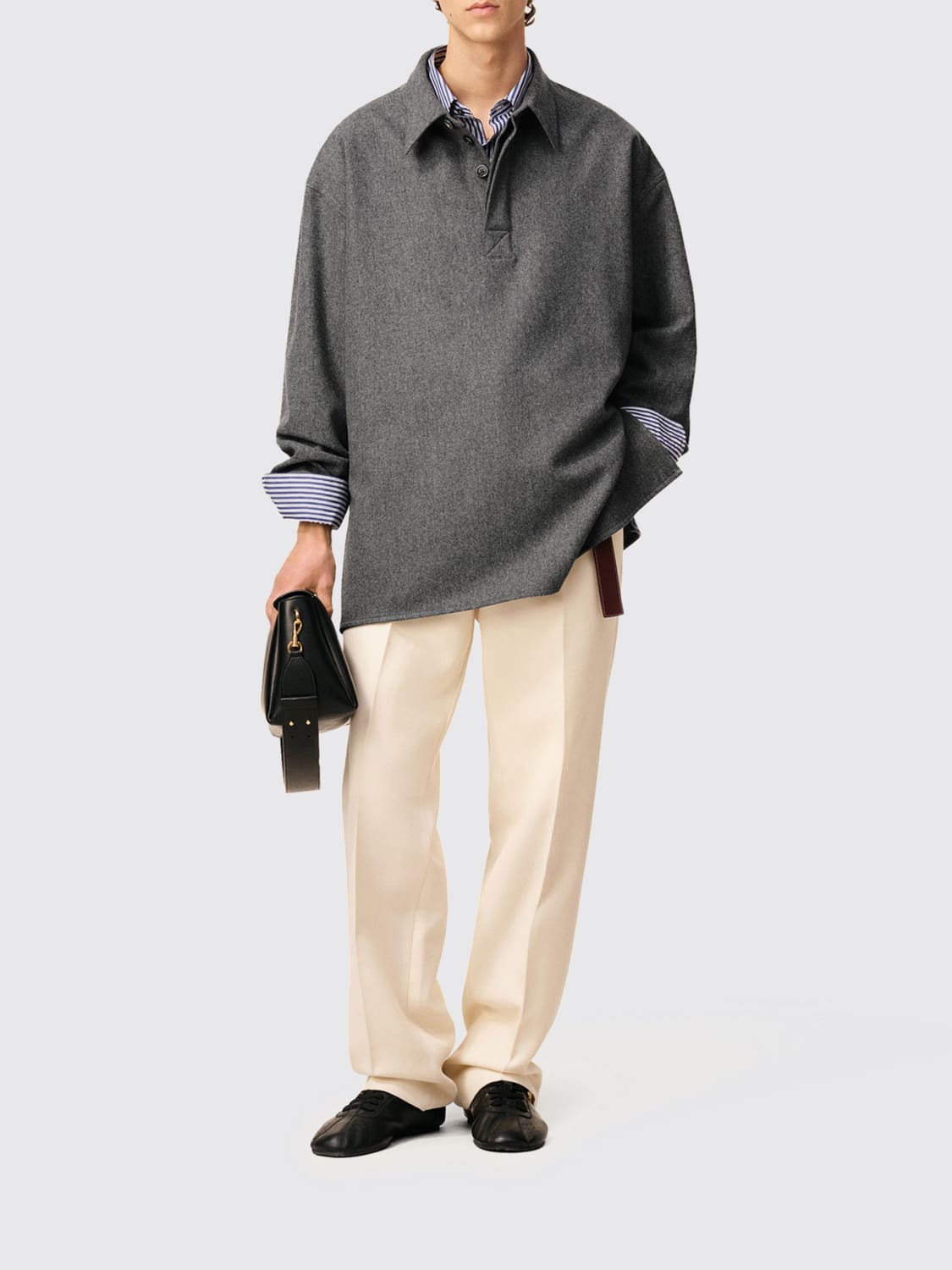 AMI PARIS POLO: Polo Ami Paris in lana , Grigio - Img 2