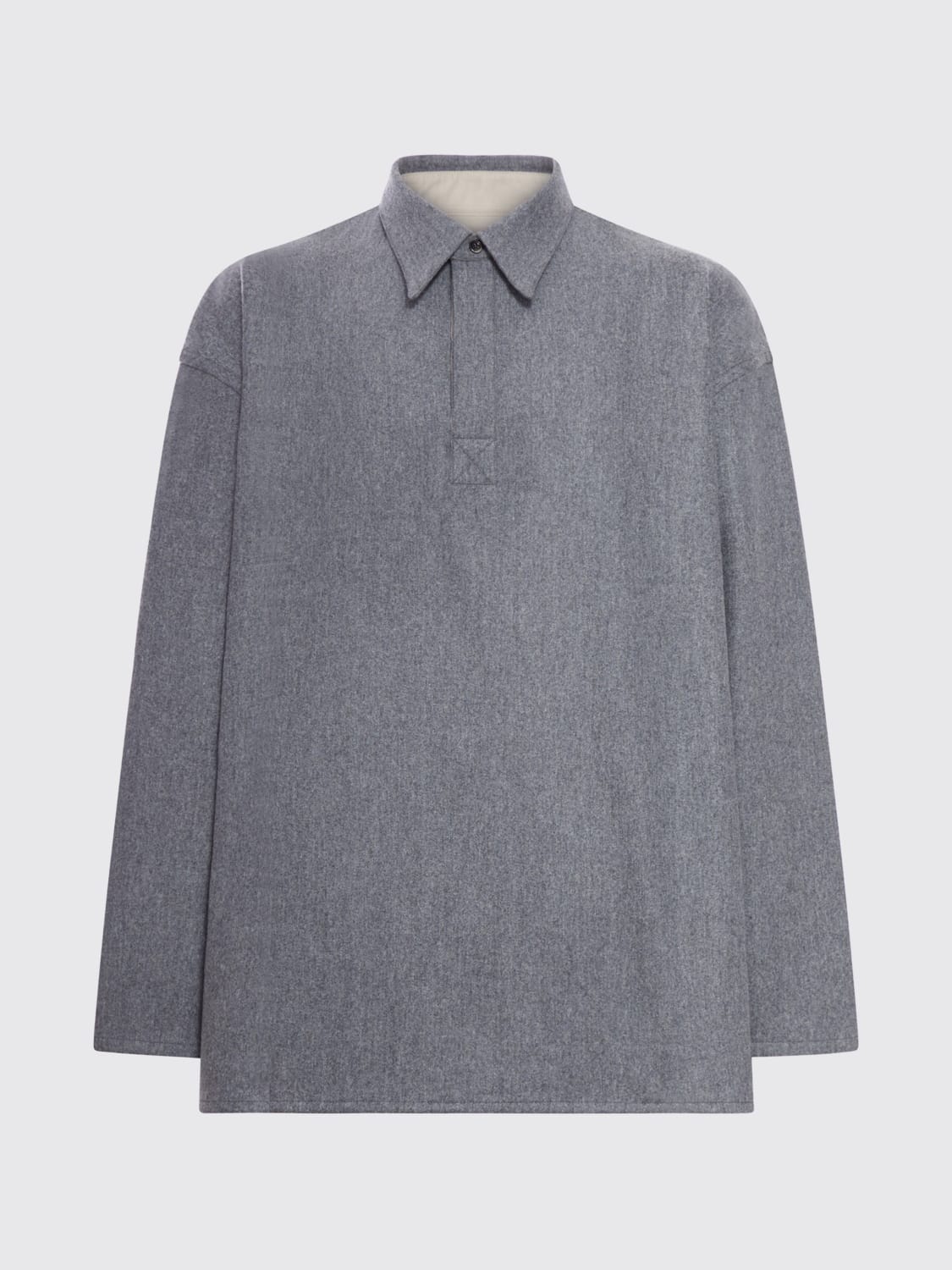 AMI PARIS POLO: Polo Ami Paris in lana , Grigio - Img 3