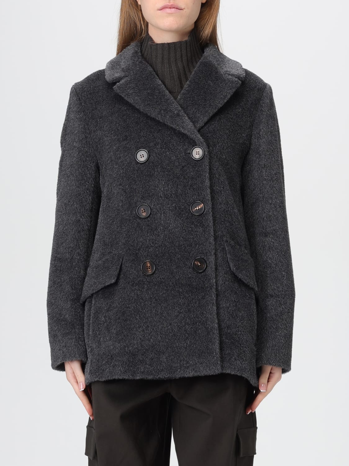 'S MAX MARA MANTEL: Jacke damen 's Max Mara, Grau - Img 1