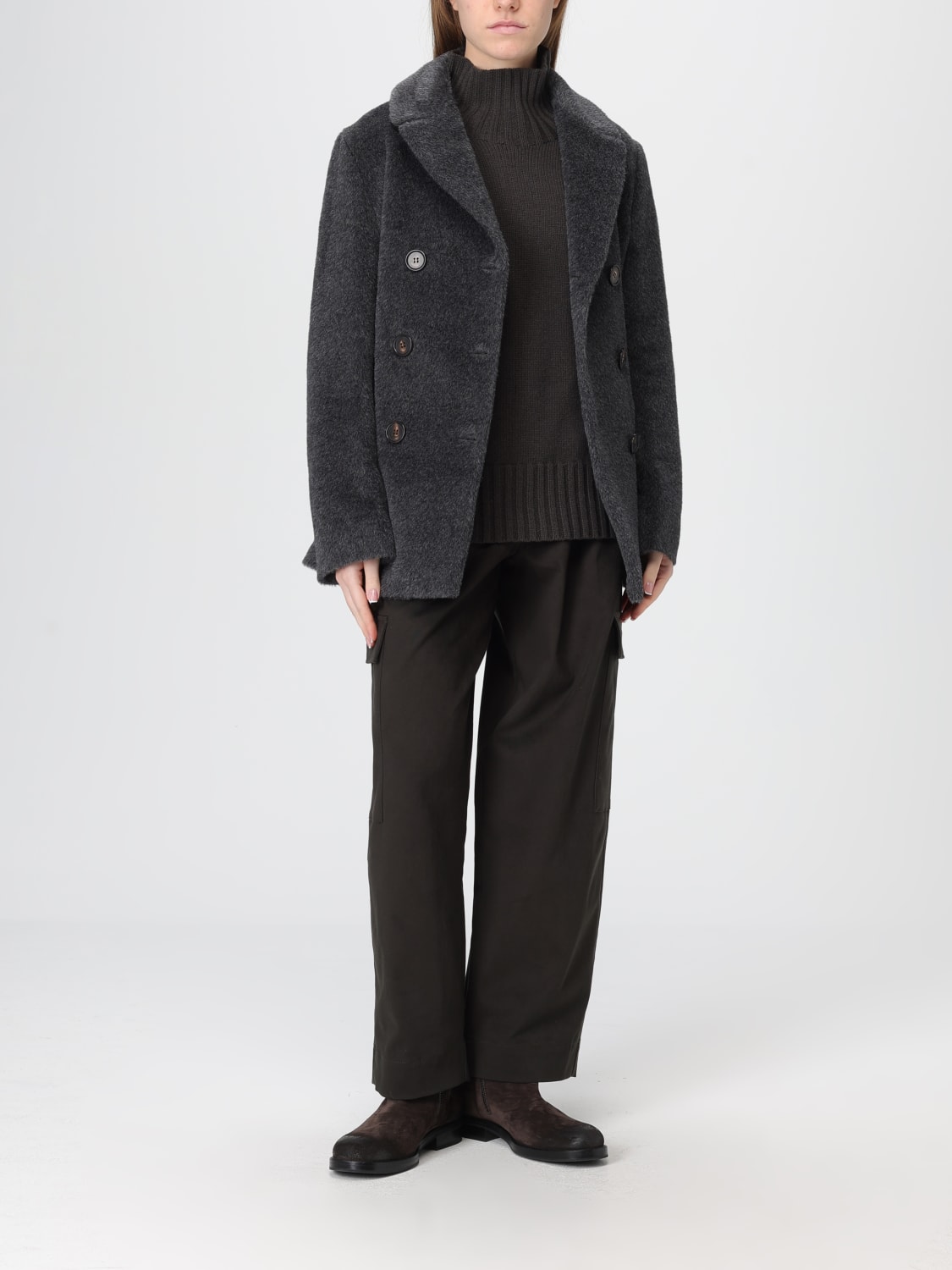 'S MAX MARA MANTEL: Jacke damen 's Max Mara, Grau - Img 2