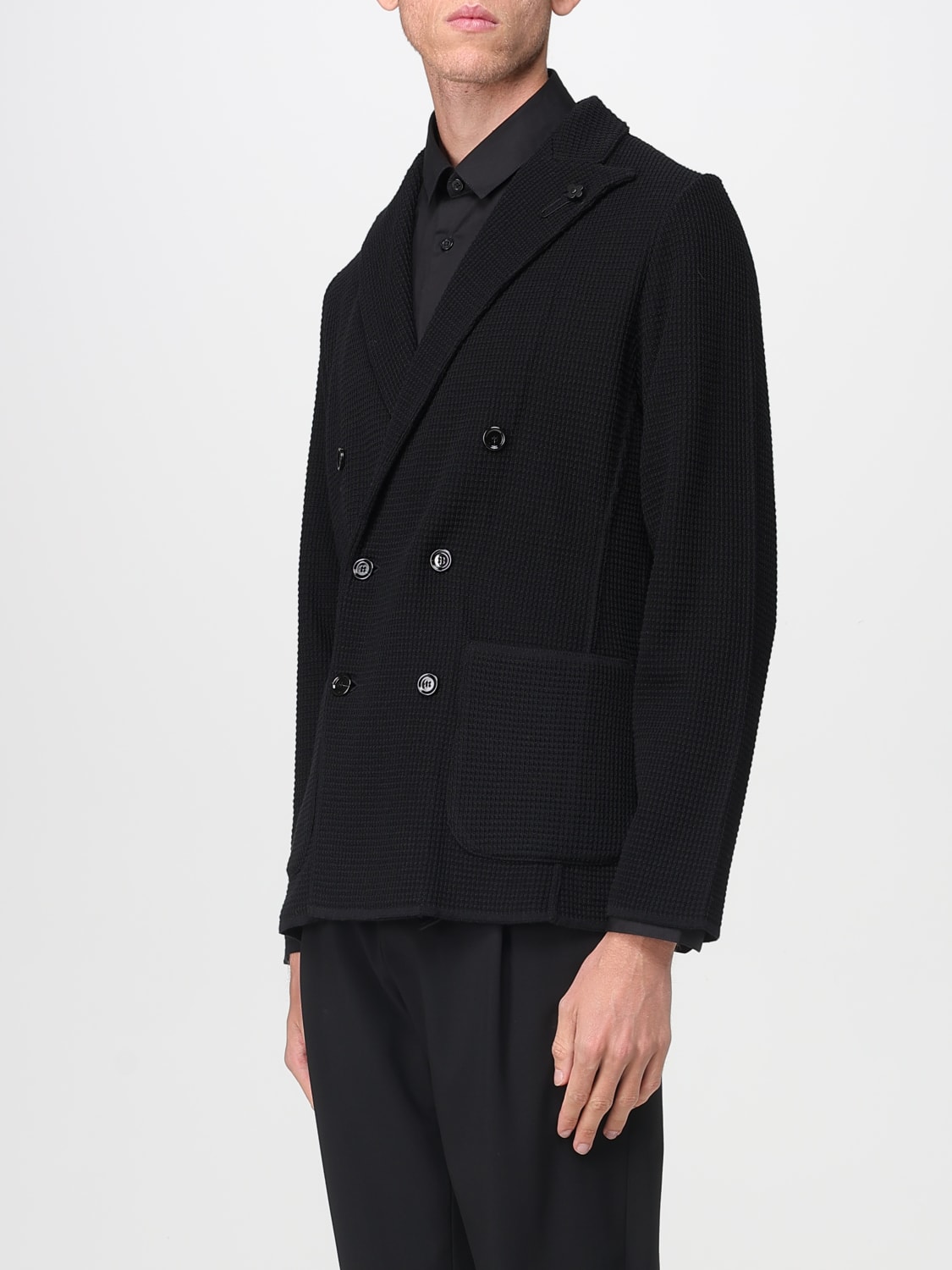 LARDINI 外套: 外套 男士 Lardini, 黑色 - Img 3