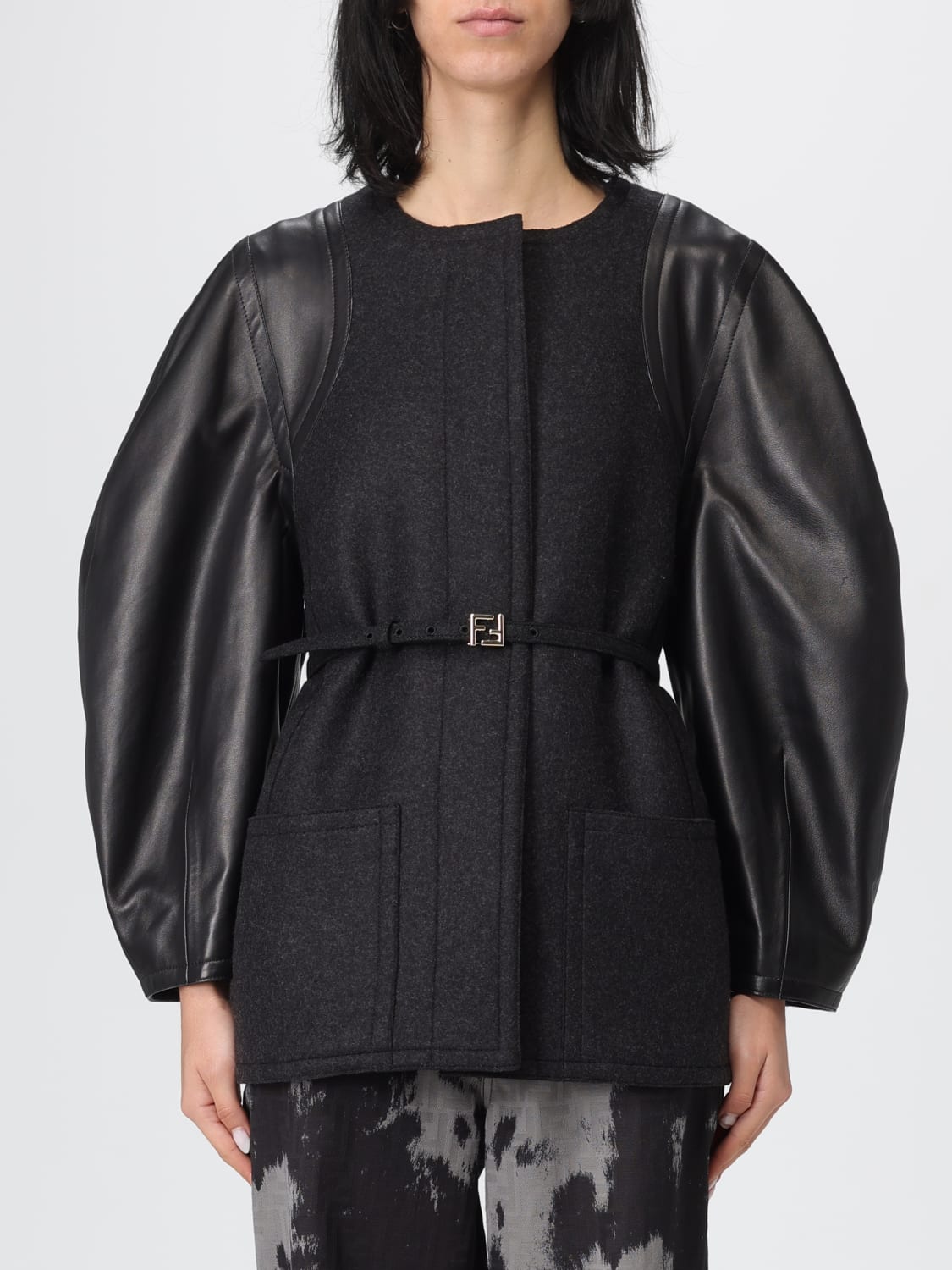 FENDI MANTEL: Jacke damen Fendi, Grau - Img 1
