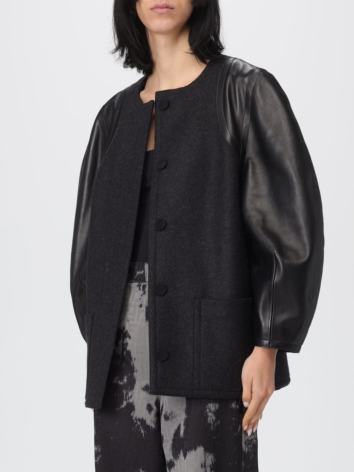 FENDI MANTEL: Jacke damen Fendi, Grau - Img 4
