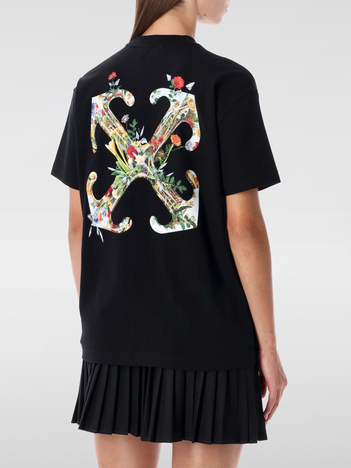 OFF-WHITE T-SHIRTS: T-shirt in cotone con maxi logo Off-white, Nero - Img 2