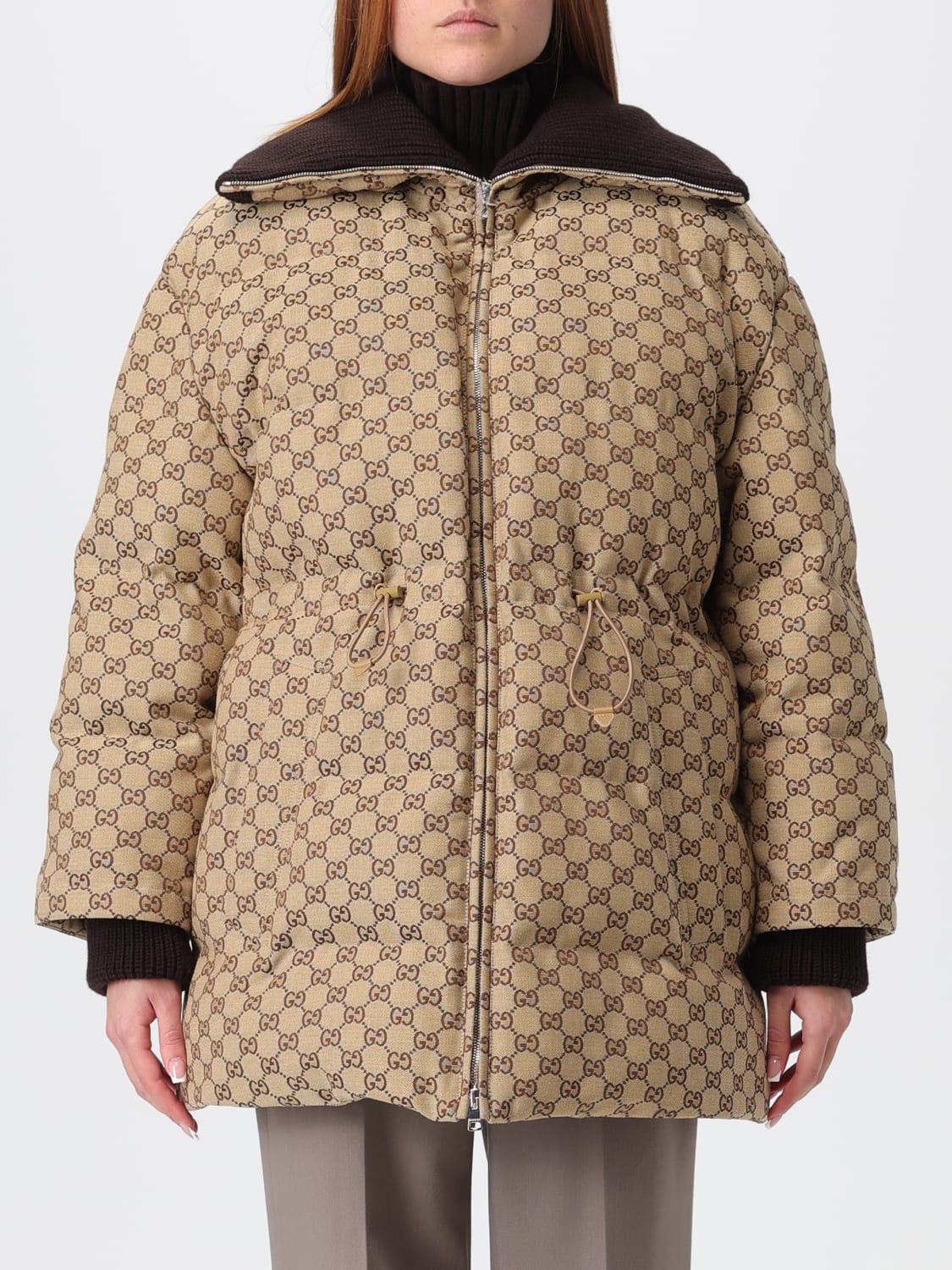 GUCCI JACKET: Coat woman Gucci, Camel - Img 1