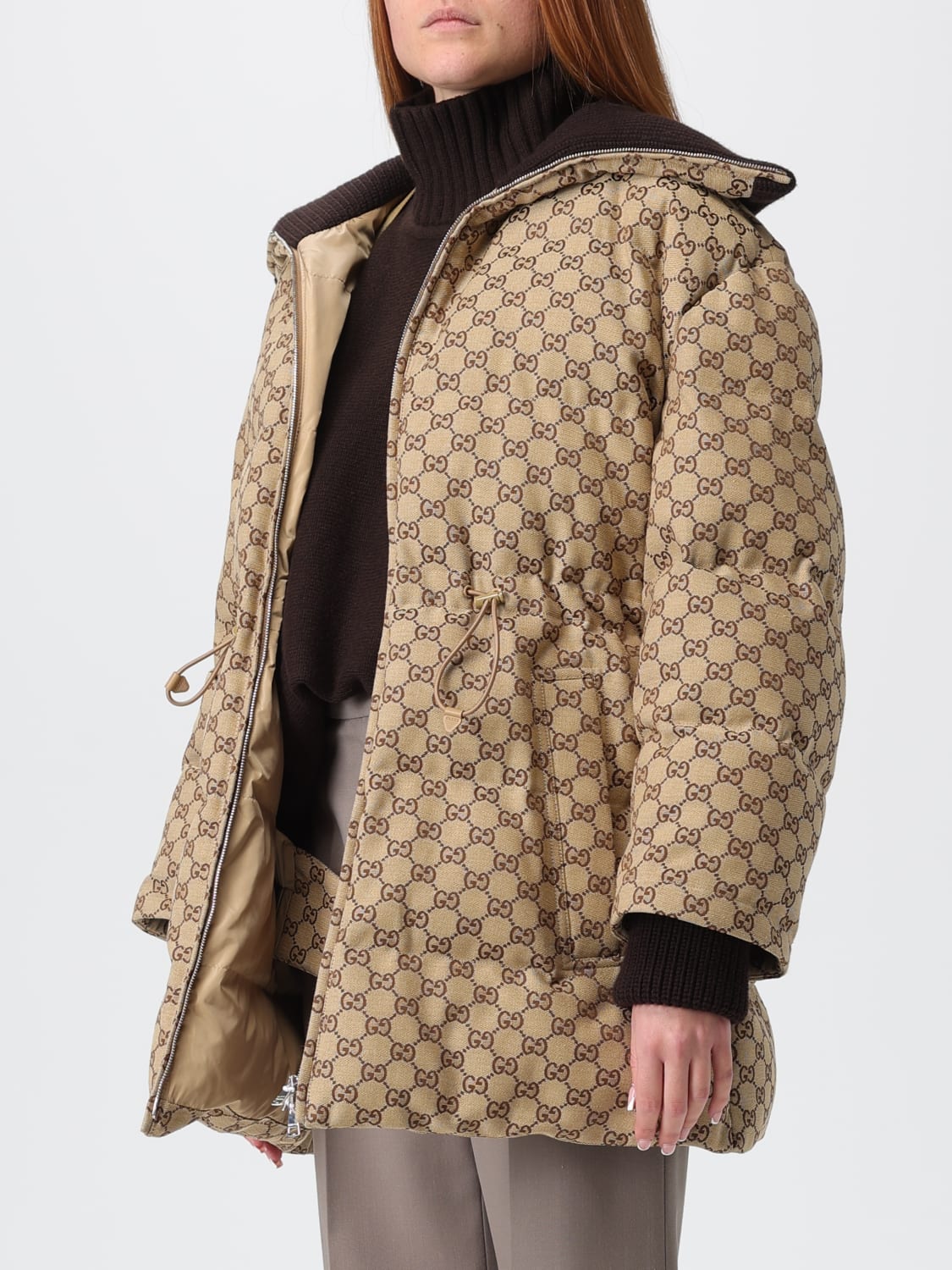 GUCCI JACKET: Coat woman Gucci, Camel - Img 4