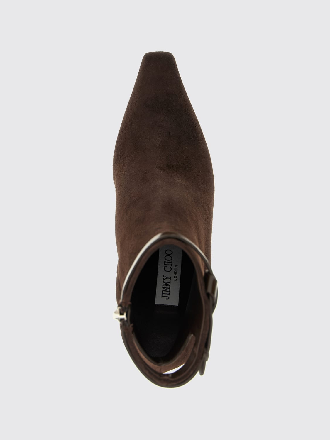 JIMMY CHOO STIVALI: Stivaletto Camie Jimmy Choo in camoscio , Marrone - Img 4