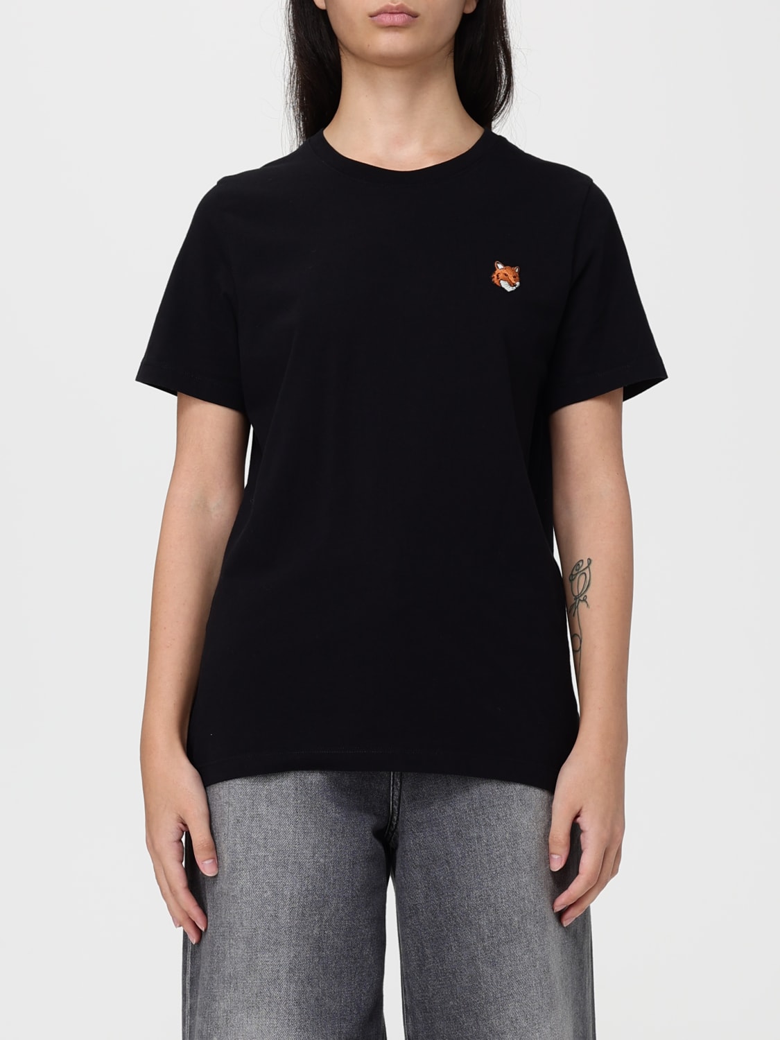 MAISON KITSUNÉ T-SHIRT: T-shirt woman Maison KitsunÉ, Black - Img 1