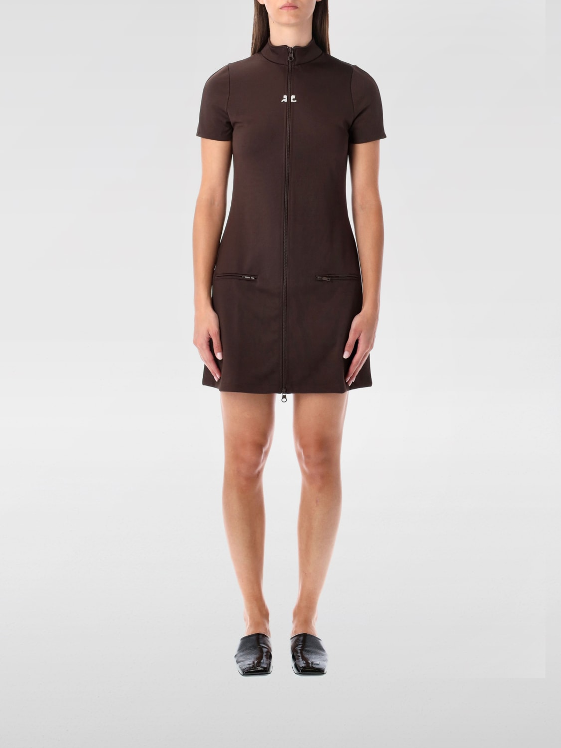 COURRÈGES DRESS: Dress woman CourrÈges, Brown - Img 1