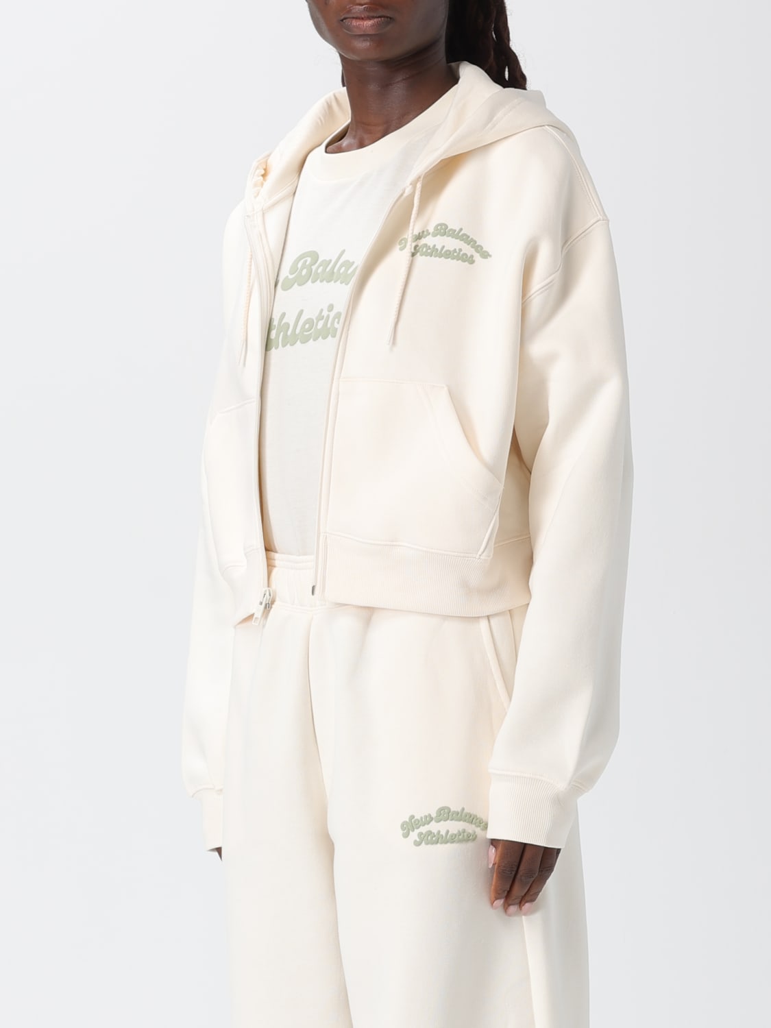 NEW BALANCE SWEATSHIRT: Sweater woman New Balance, Cream - Img 4