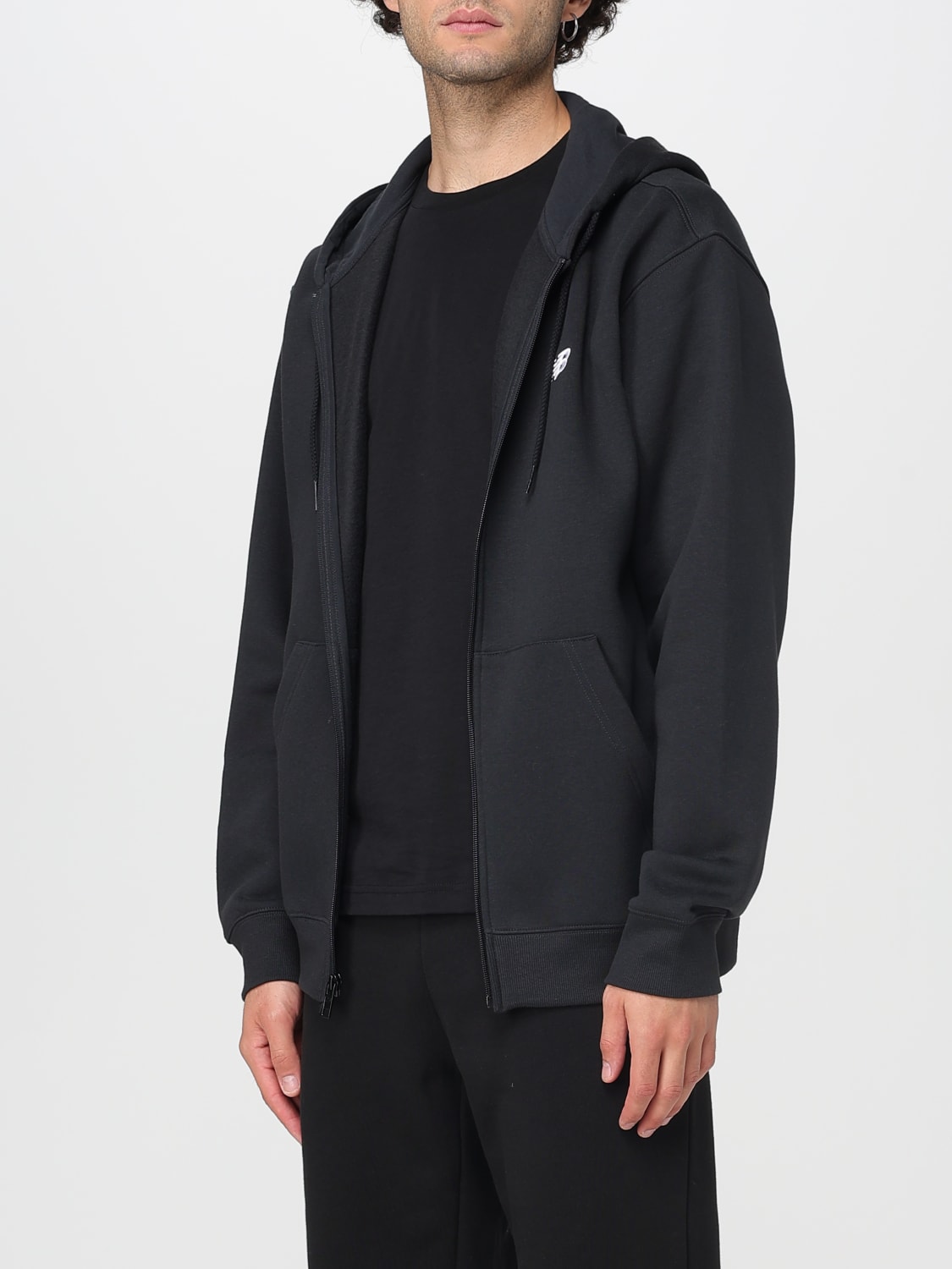 NEW BALANCE FELPA: Felpa con cappuccio e logo New Balance, Nero - Img 3