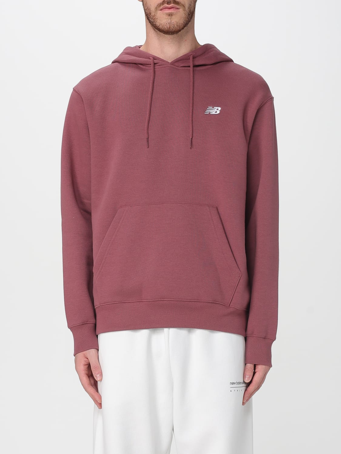 NEW BALANCE FELPA: Felpa con cappuccio e logo New Balance, Rosso - Img 1