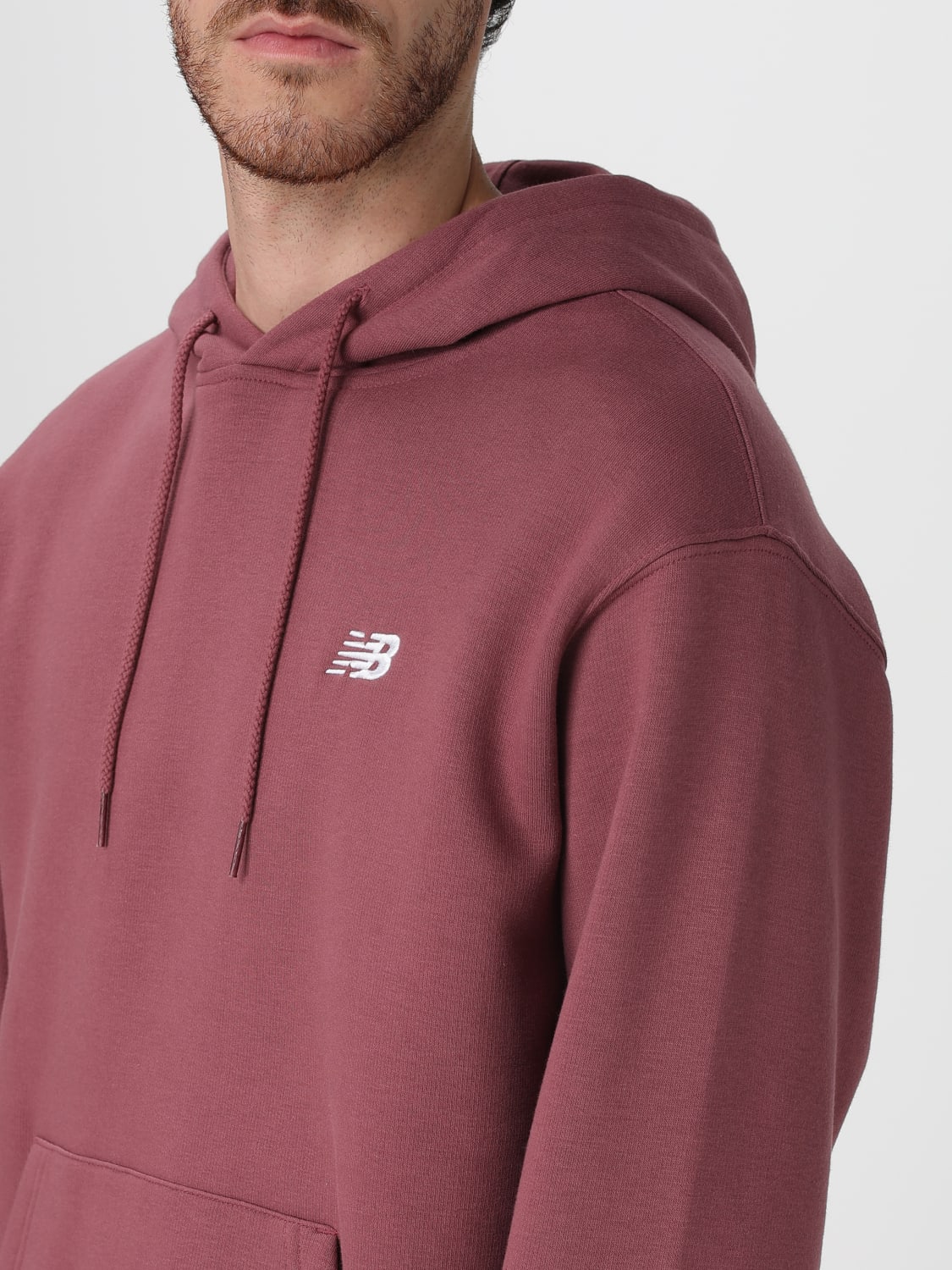 NEW BALANCE FELPA: Felpa con cappuccio e logo New Balance, Rosso - Img 3