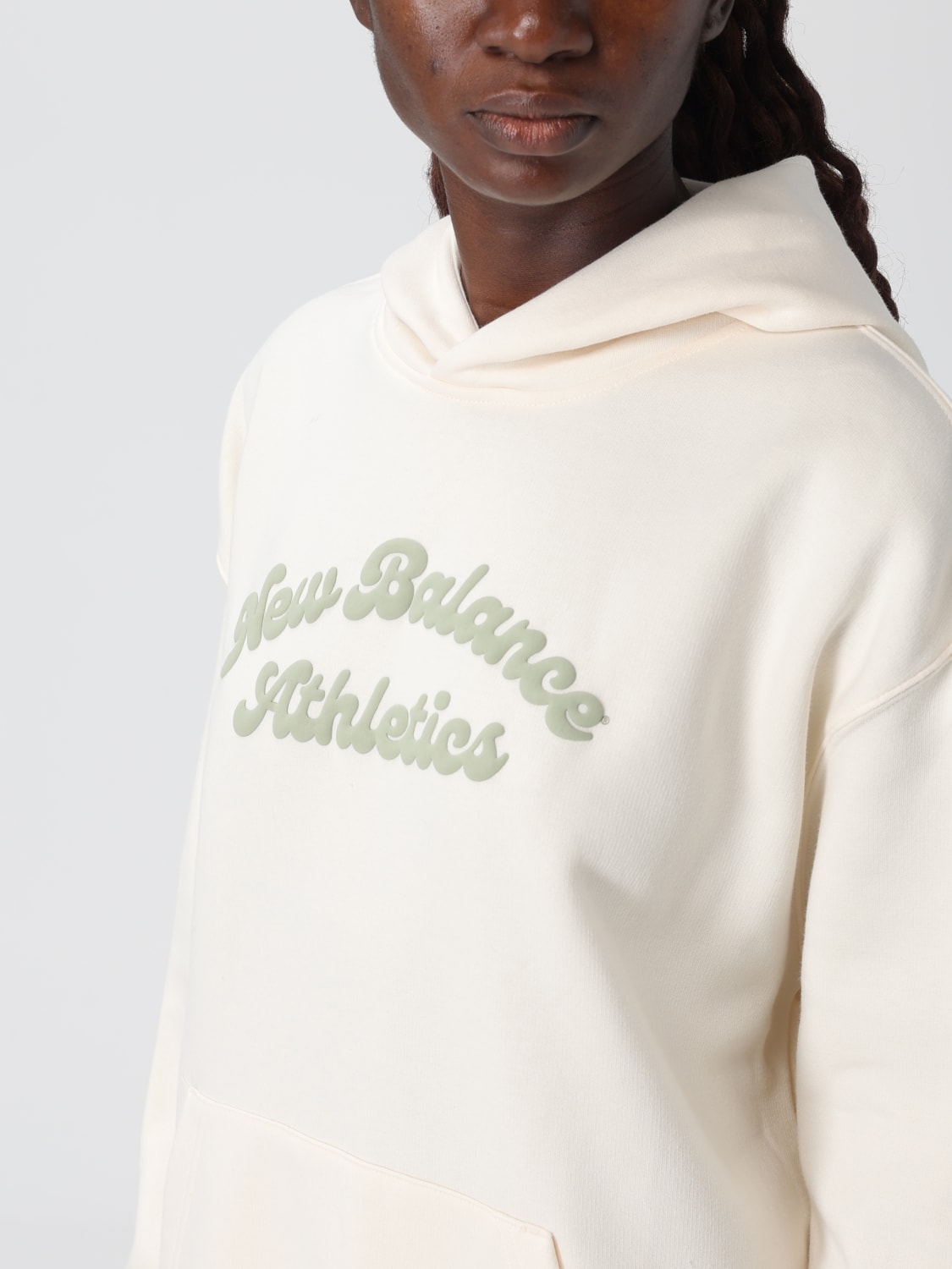 NEW BALANCE SWEATSHIRT: Pullover damen New Balance, Cream - Img 4