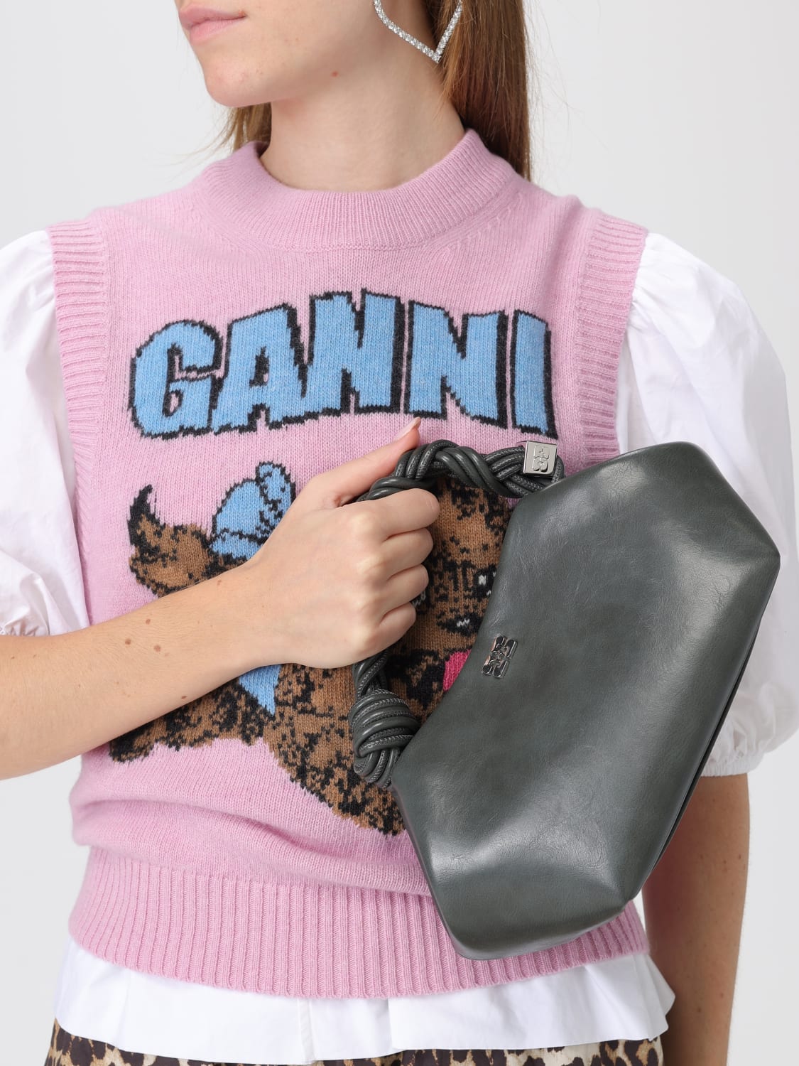 GANNI HANDBAG: Handbag woman Ganni, Grey - Img 2