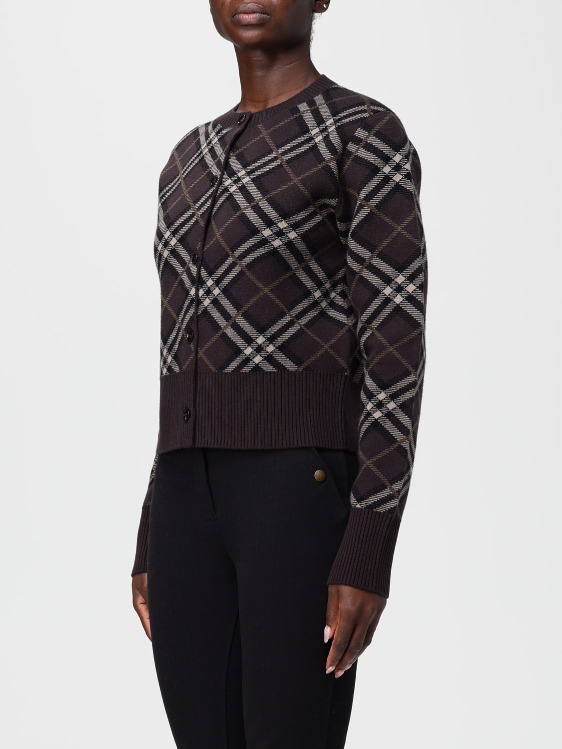 BURBERRY SWEATER: Cardigan woman Burberry, Brown - Img 4
