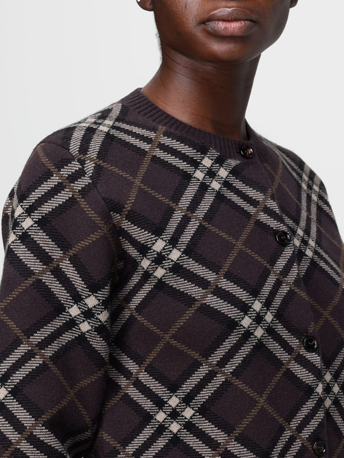 BURBERRY SWEATER: Cardigan woman Burberry, Brown - Img 5