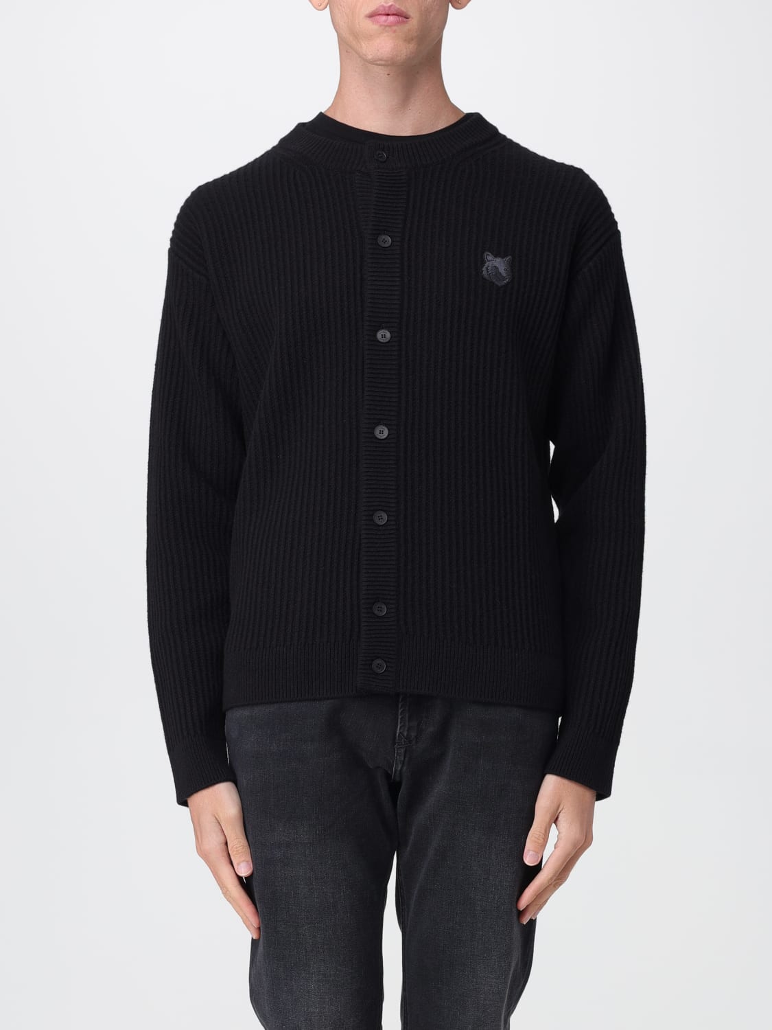 MAISON KITSUNÉ SWEATER: Cardigan men Maison KitsunÉ, Black - Img 1