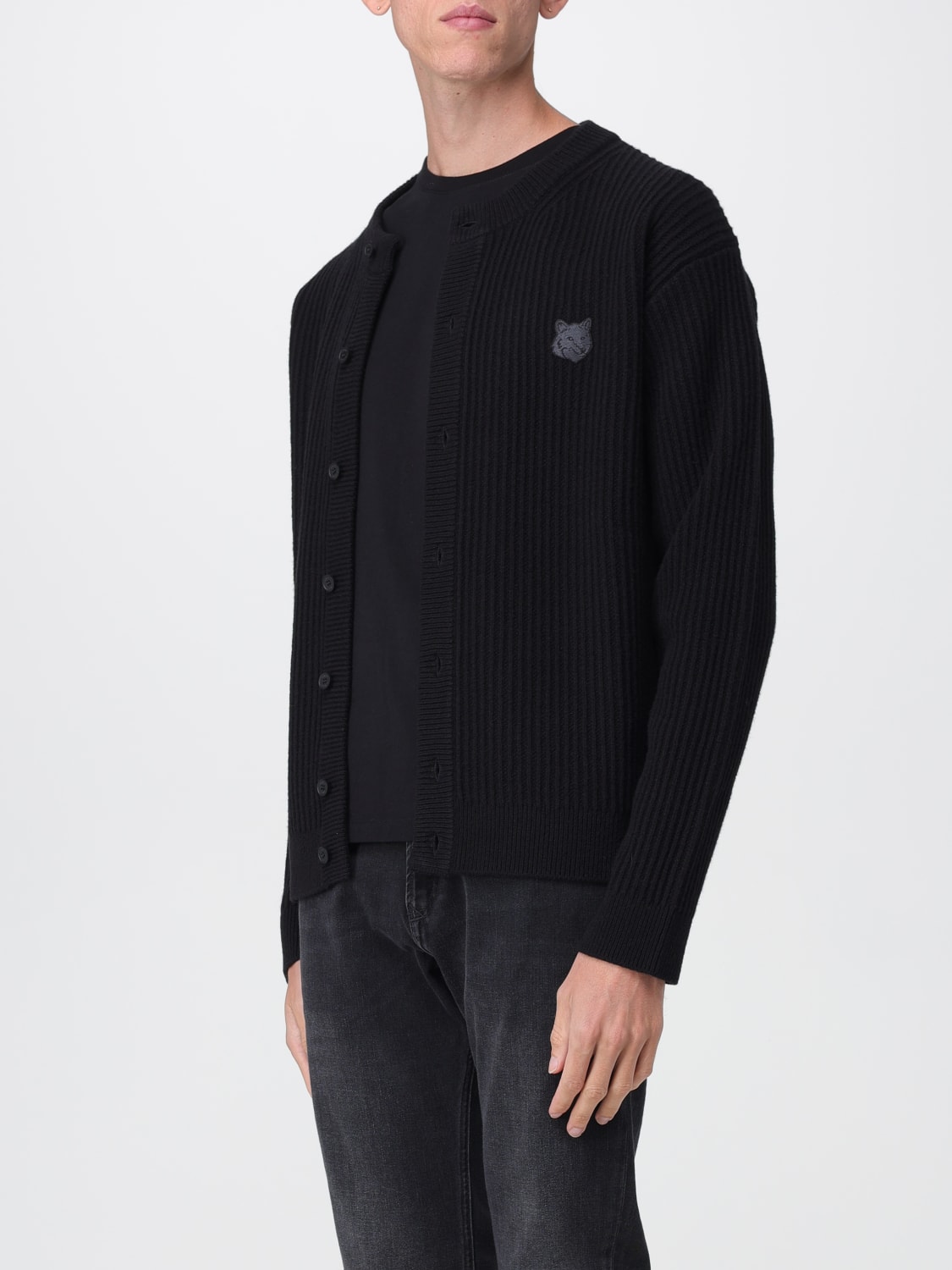 MAISON KITSUNÉ SWEATER: Cardigan men Maison KitsunÉ, Black - Img 3