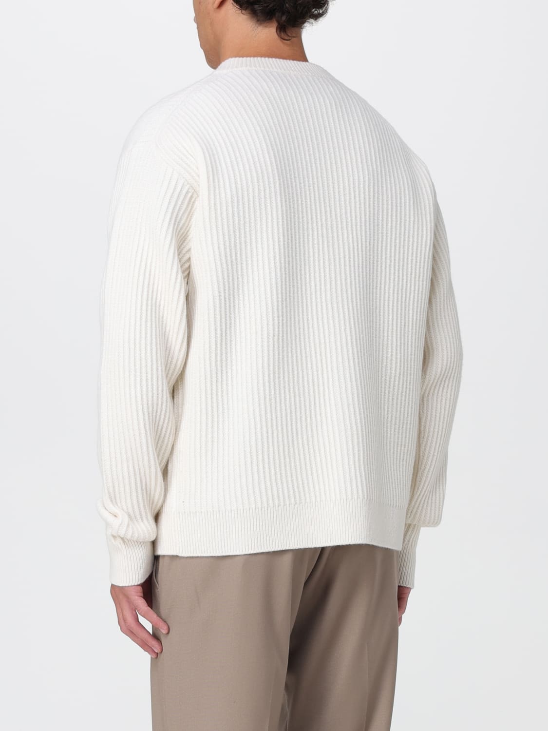 MAISON KITSUNÉ MAGLIA: Cardigan Maison Kitsuné in lana Merino , Beige - Img 2