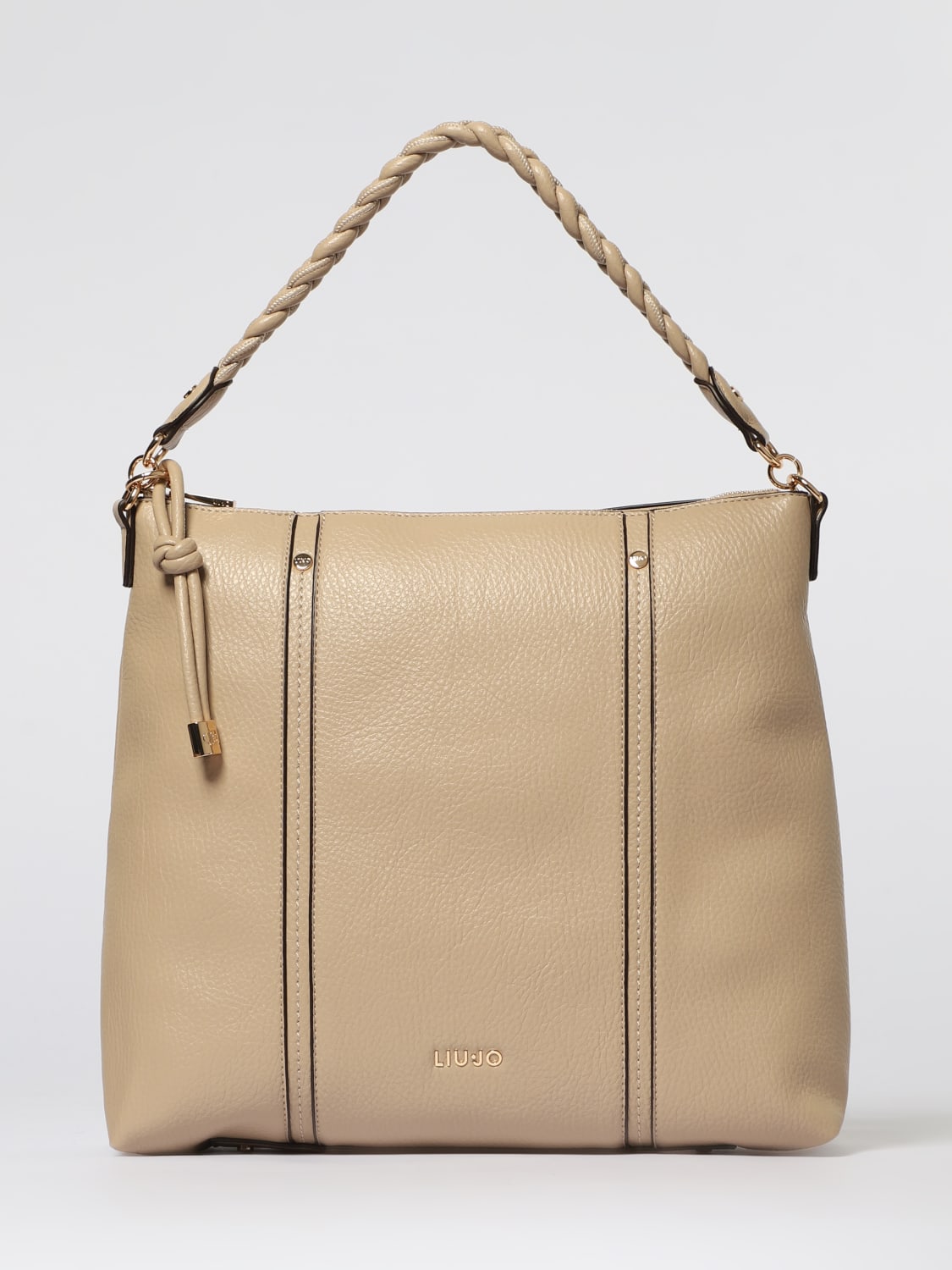 LIU JO BORSA A TRACOLLA: Borsa Liu Jo in pelle sintetica a grana , Beige - Img 1