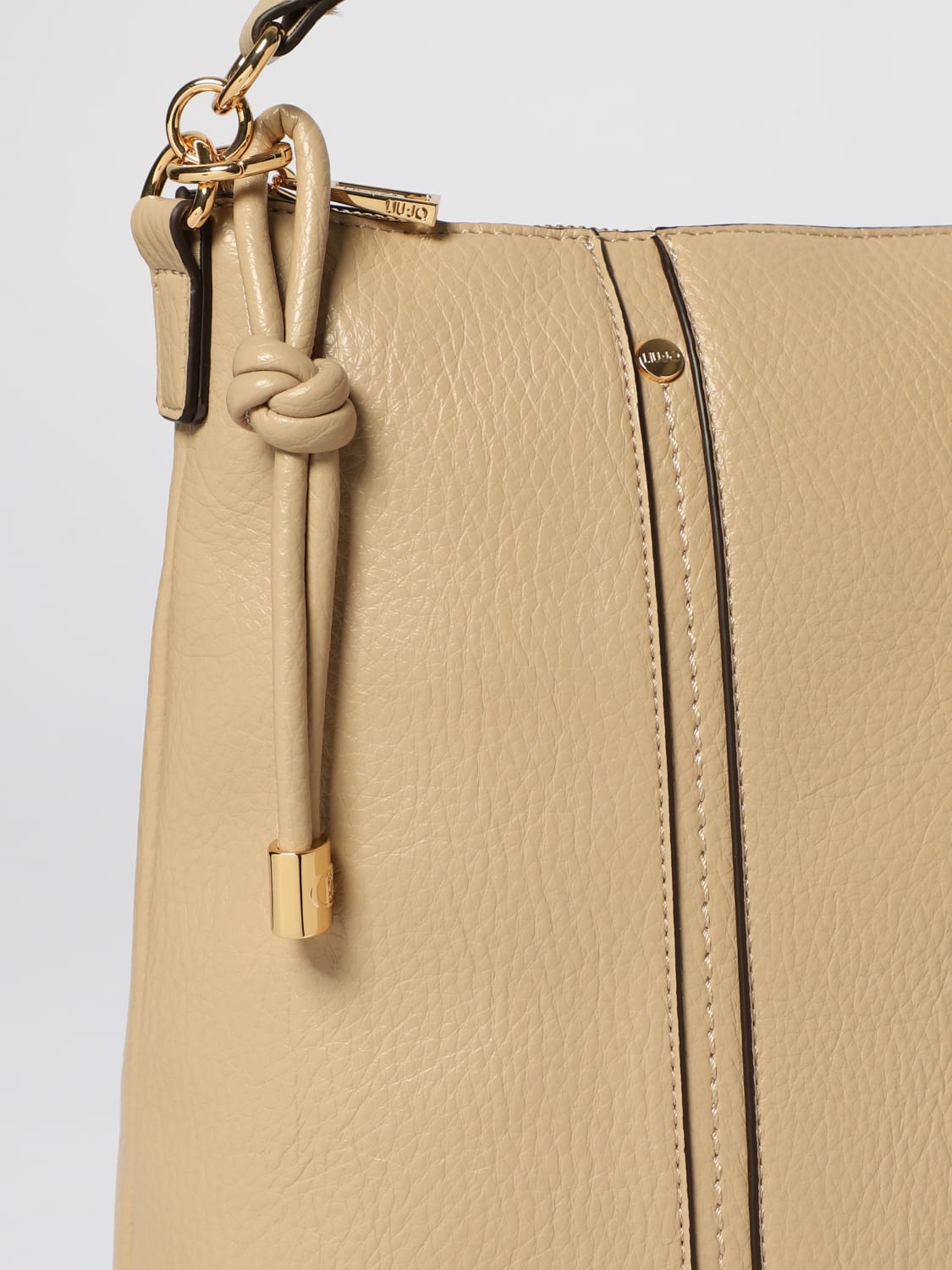 LIU JO BORSA A TRACOLLA: Borsa Liu Jo in pelle sintetica a grana , Beige - Img 3