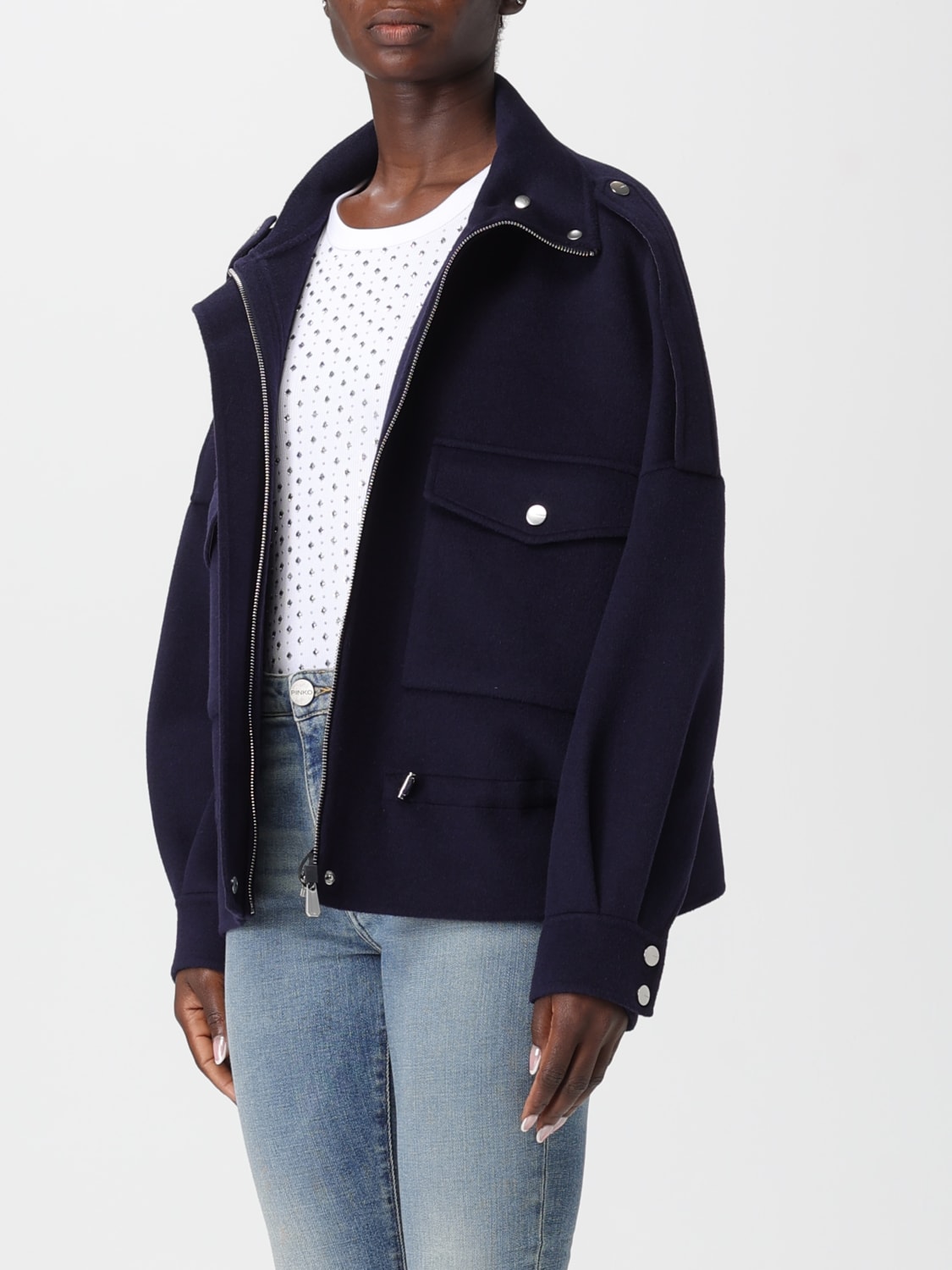 PINKO 大衣: 外套 女士 Pinko, 蓝色 - Img 3