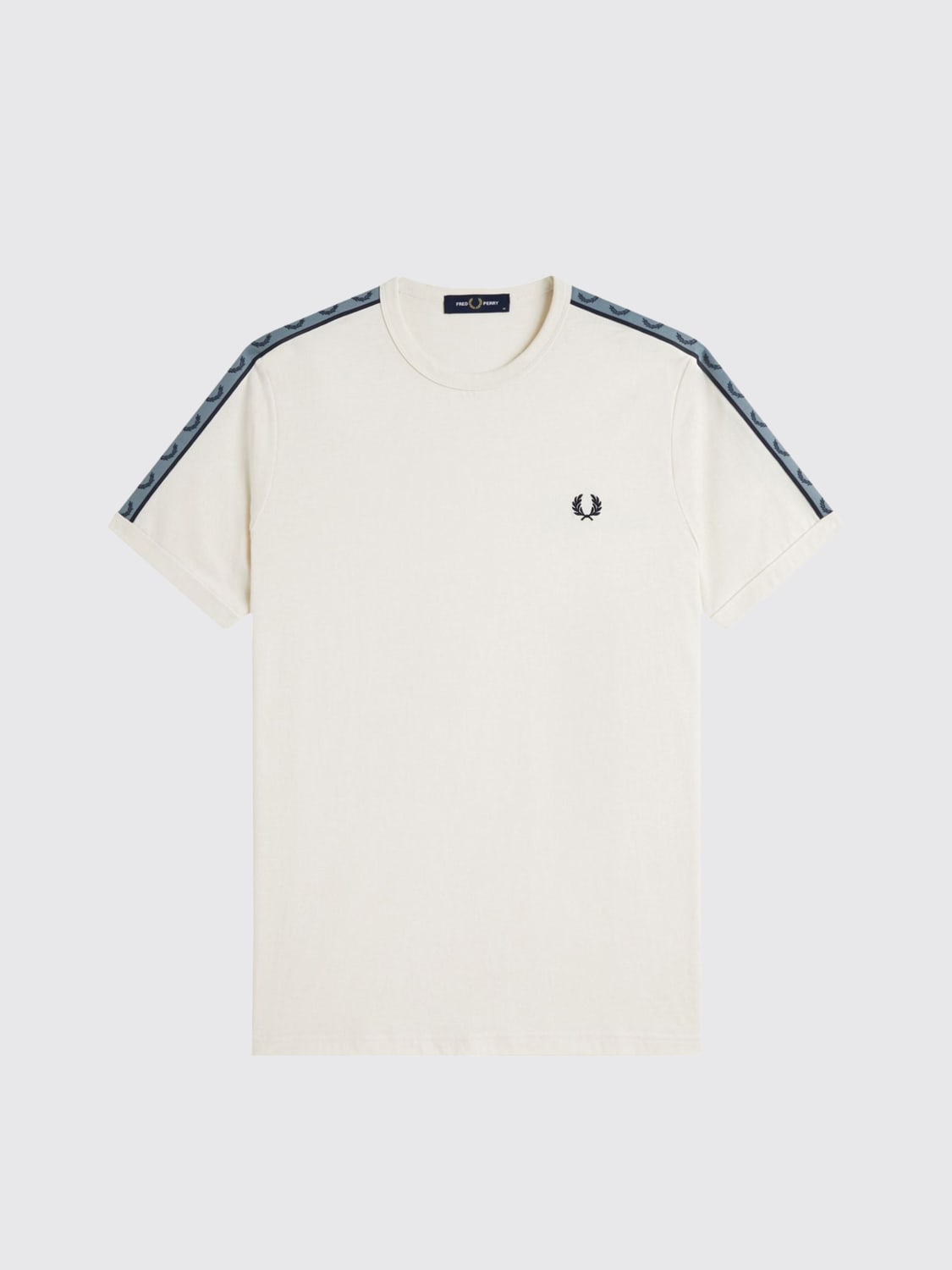 FRED PERRY T-SHIRT: T-shirt in cotone con logo Fred Perry, Avorio - Img 4