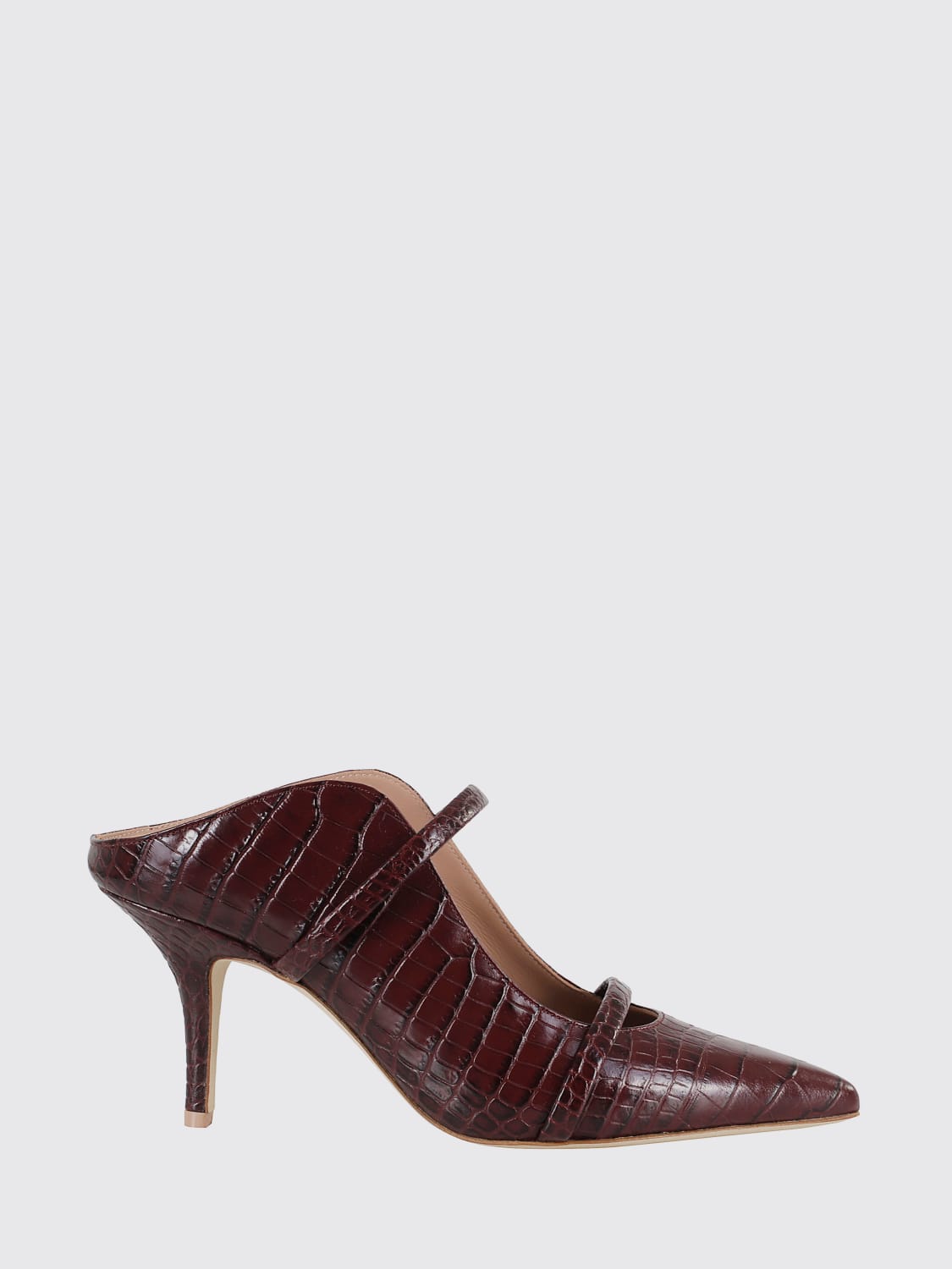 MALONE SOULIERS SCARPE: Mules Maureen Malone Souliers in pelle stampa cocco , Bordeaux - Img 1