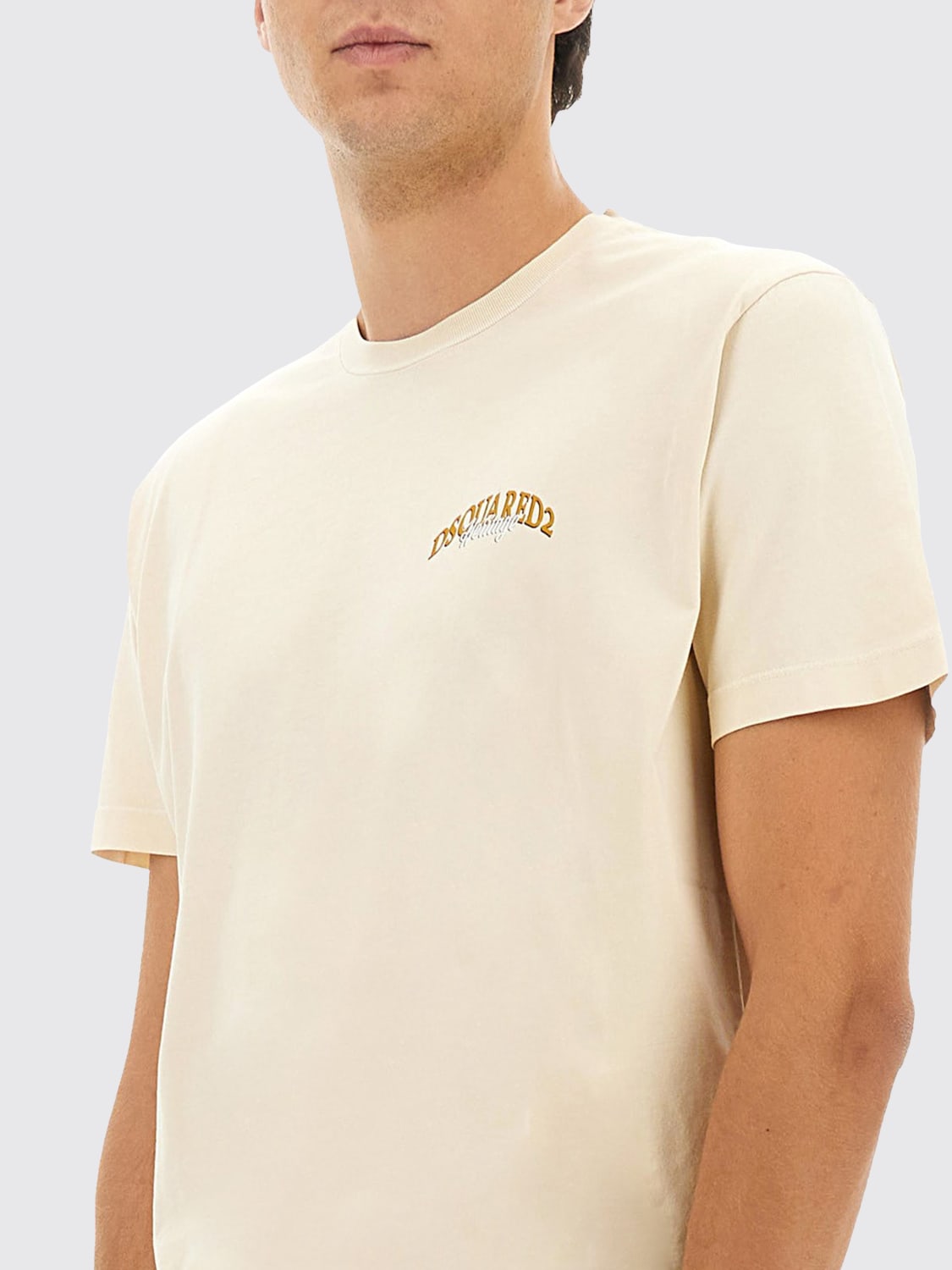 DSQUARED2 T-SHIRT: T-shirt Dsquared2 in cotone , Beige - Img 4