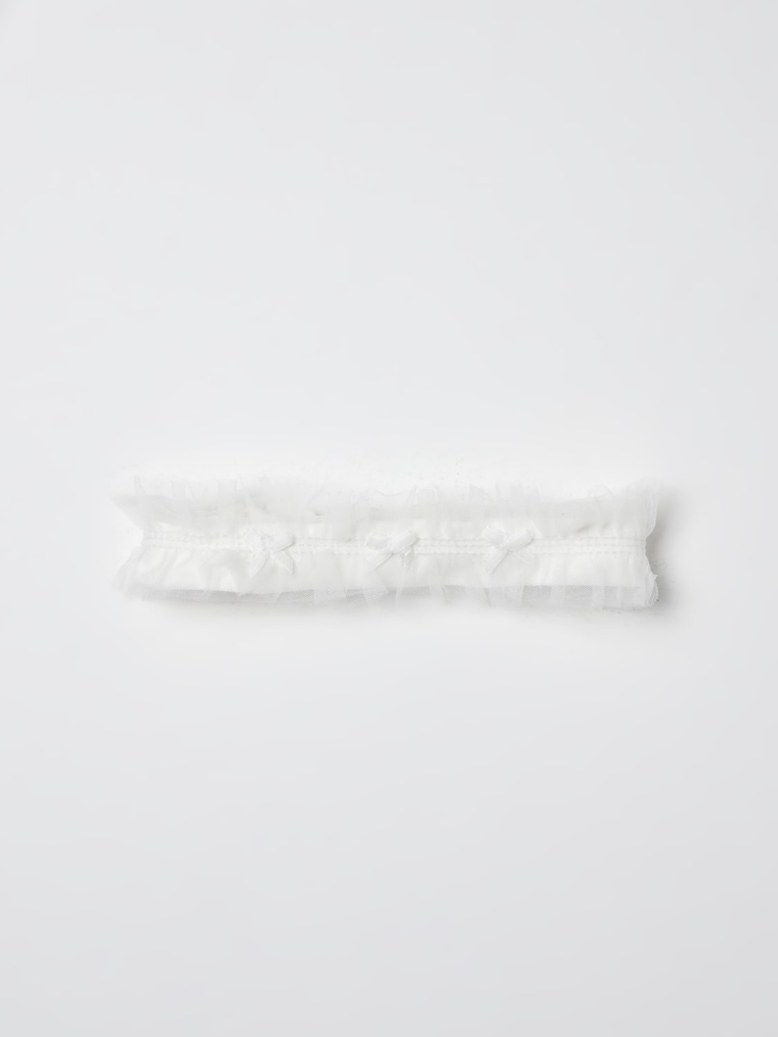 MONNALISA FERMACAPELLI: Fascia Monnalisa in tulle con fiocchi , Panna - Img 1