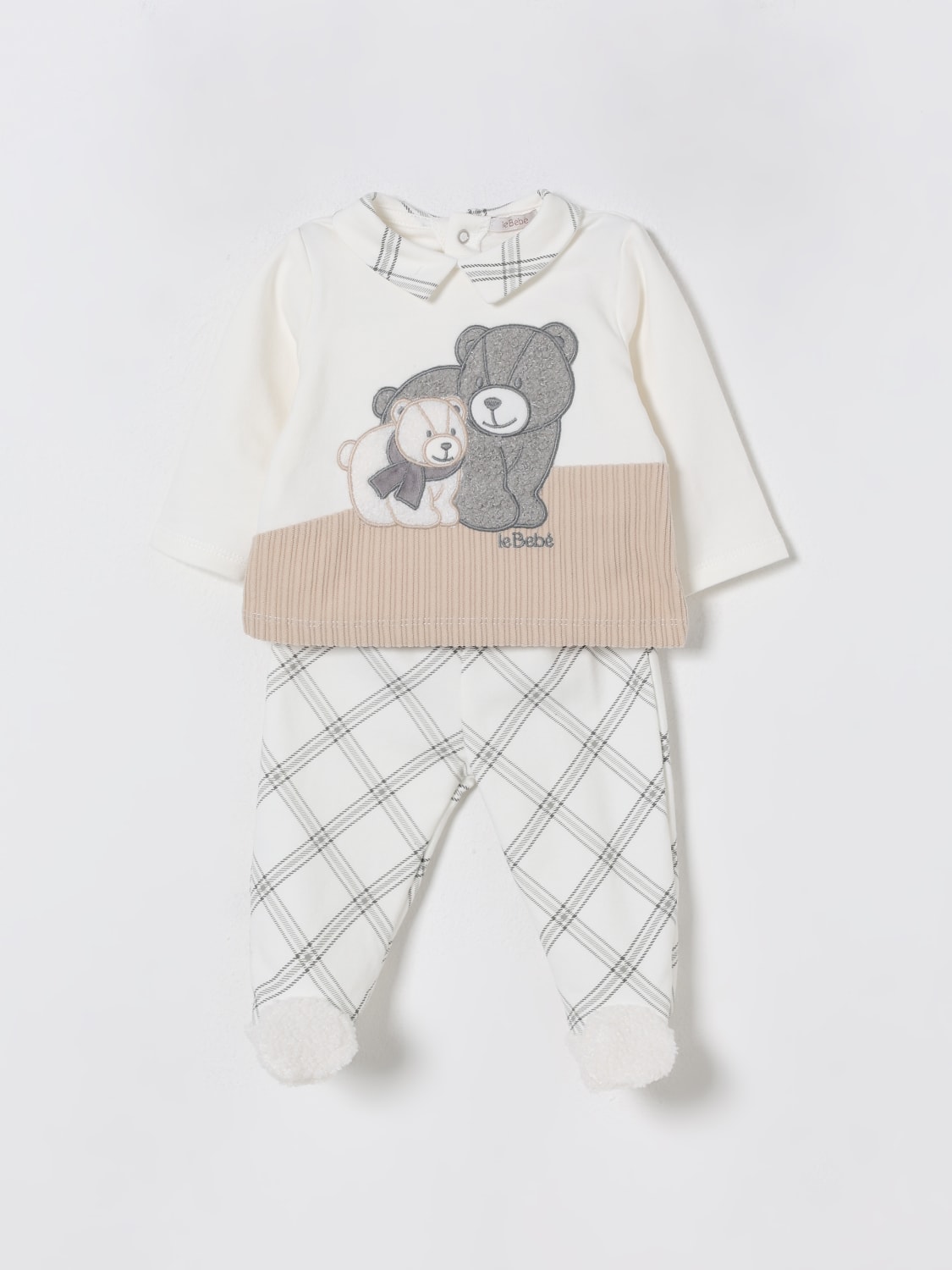 LE BEBE' BABY-OVERALL: Baby-overall kinder Le Bebe', Beige - Img 1