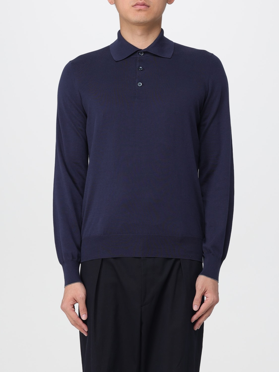 BRUNELLO CUCINELLI POLO SHIRT: Sweater men Brunello Cucinelli, Blue - Img 1