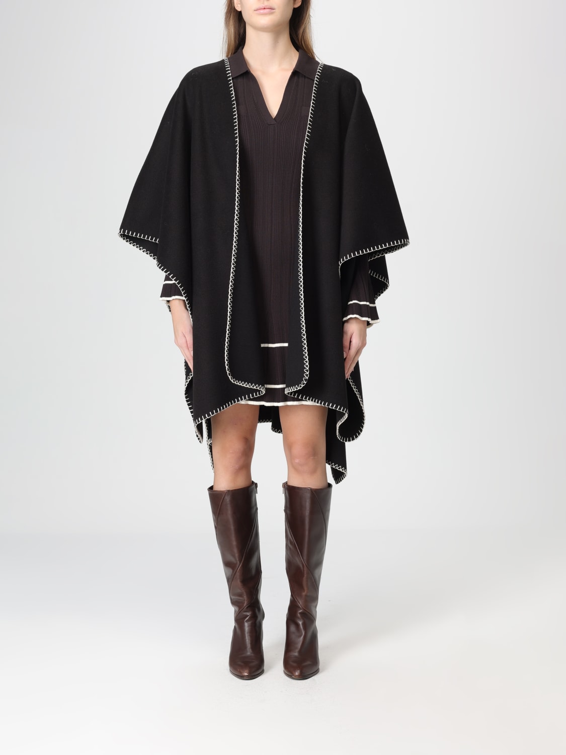 TWINSET COAT: Cape woman Twinset, Black - Img 1