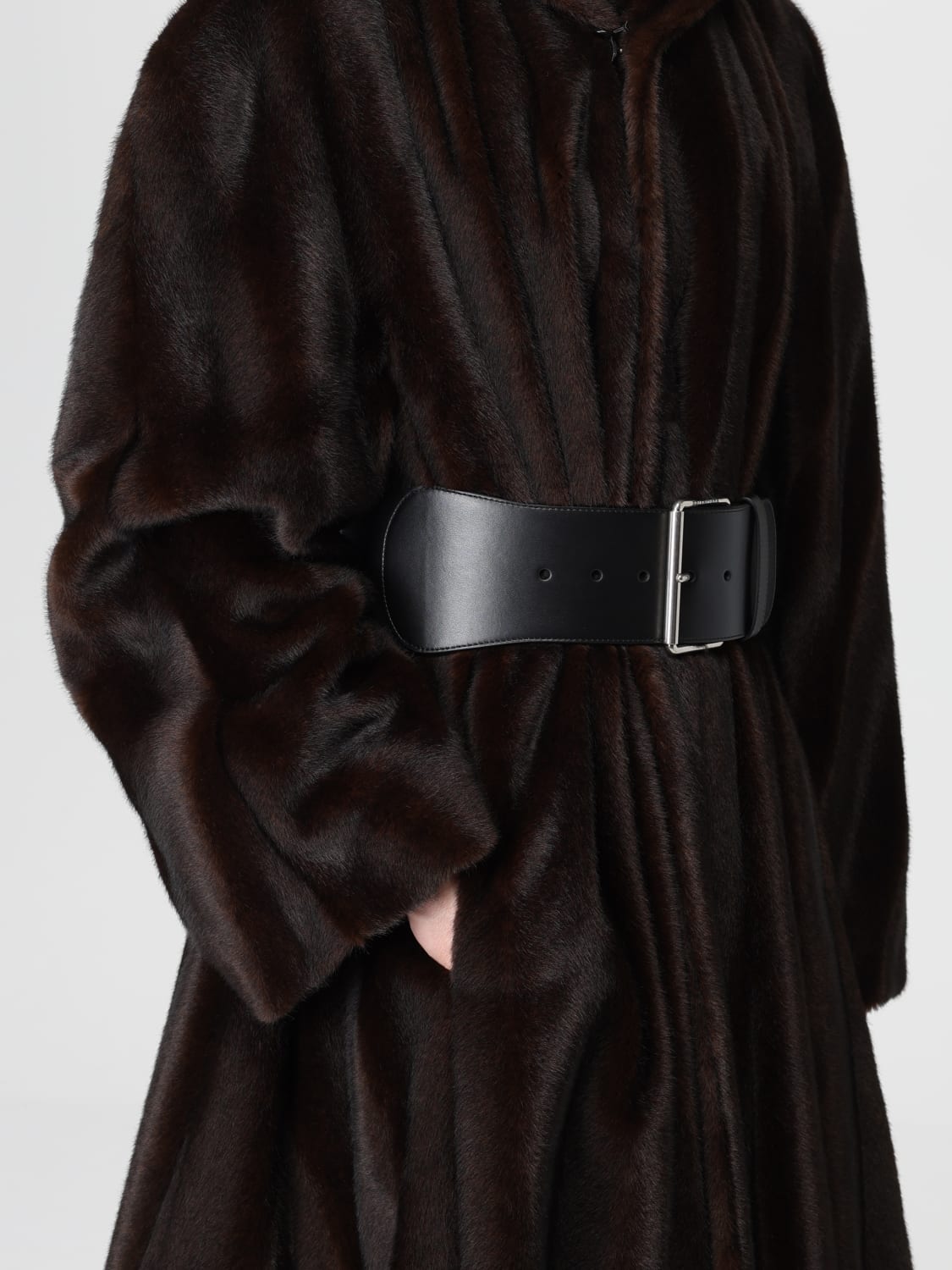 BALENCIAGA PELZMANTEL: Mantel damen Balenciaga, Braun - Img 5