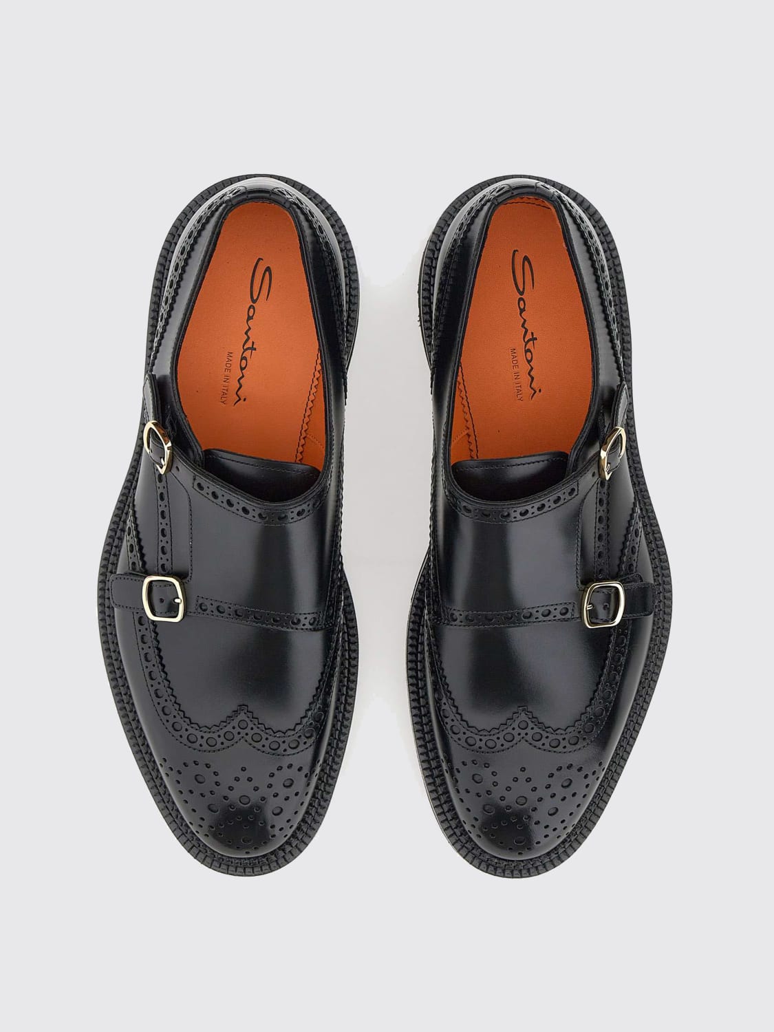 SANTONI BROGUE SHOES: Loafers men Santoni, Black - Img 4