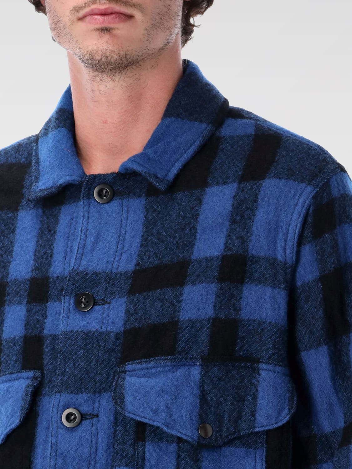 JUNYA WATANABE X FILSON CAMICIA: Camicia Junya Watanabe x Filson in lana check , Blue - Img 3
