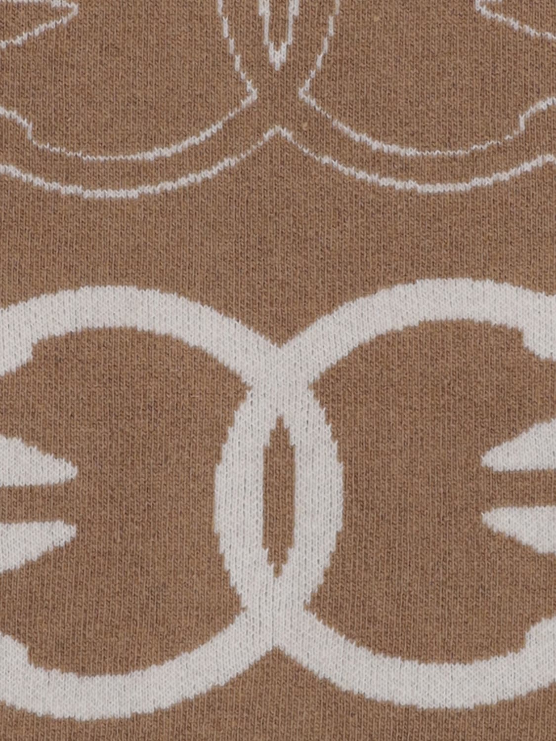 PINKO SCIARPA: Sciarpa Love Birds Pinko in misto lana con logo jacquard , Beige - Img 3