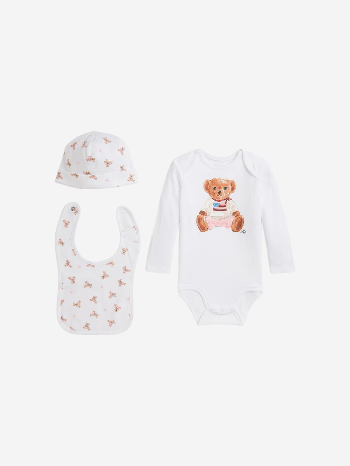 POLO RALPH LAUREN MONO: Mamelucos niños Polo Ralph Lauren, Blanco - Img 1