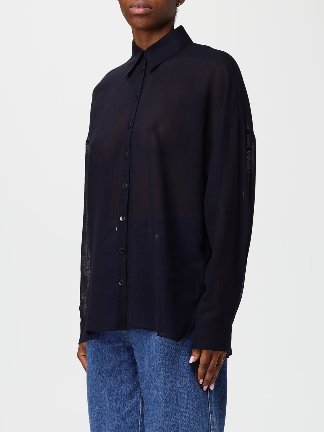 TIBI HEMDBLUSE: Hemdbluse damen Tibi, Navy - Img 4