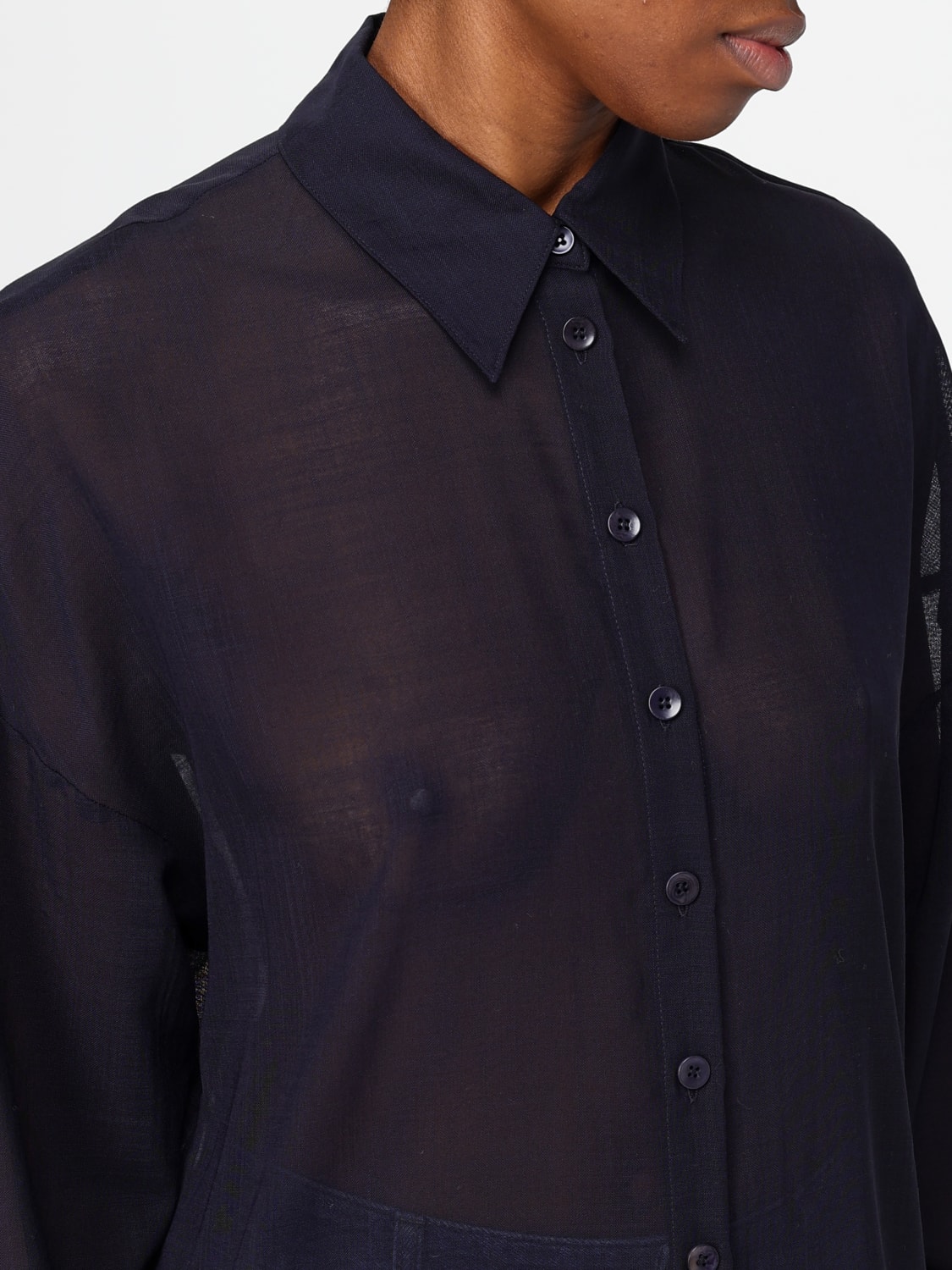 TIBI HEMDBLUSE: Hemdbluse damen Tibi, Navy - Img 5