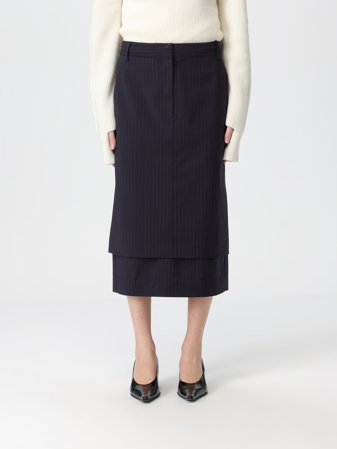 TIBI ROCK: Rock damen Tibi, Navy - Img 1