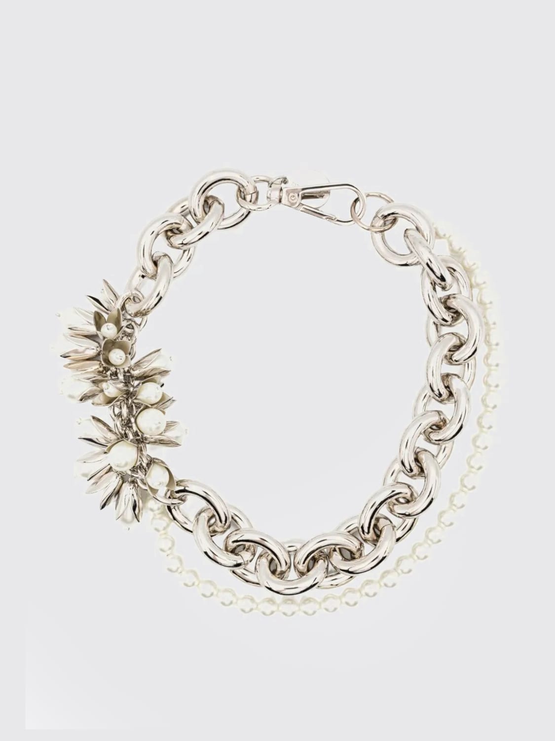SIMONE ROCHA GIOIELLO: Collana Simone Rocha in ottone con perle sintetiche, Silver - Img 1