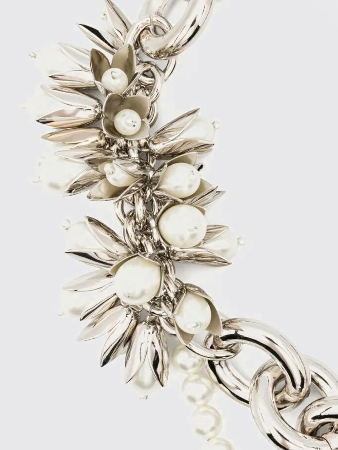 SIMONE ROCHA GIOIELLO: Collana Simone Rocha in ottone con perle sintetiche, Silver - Img 3