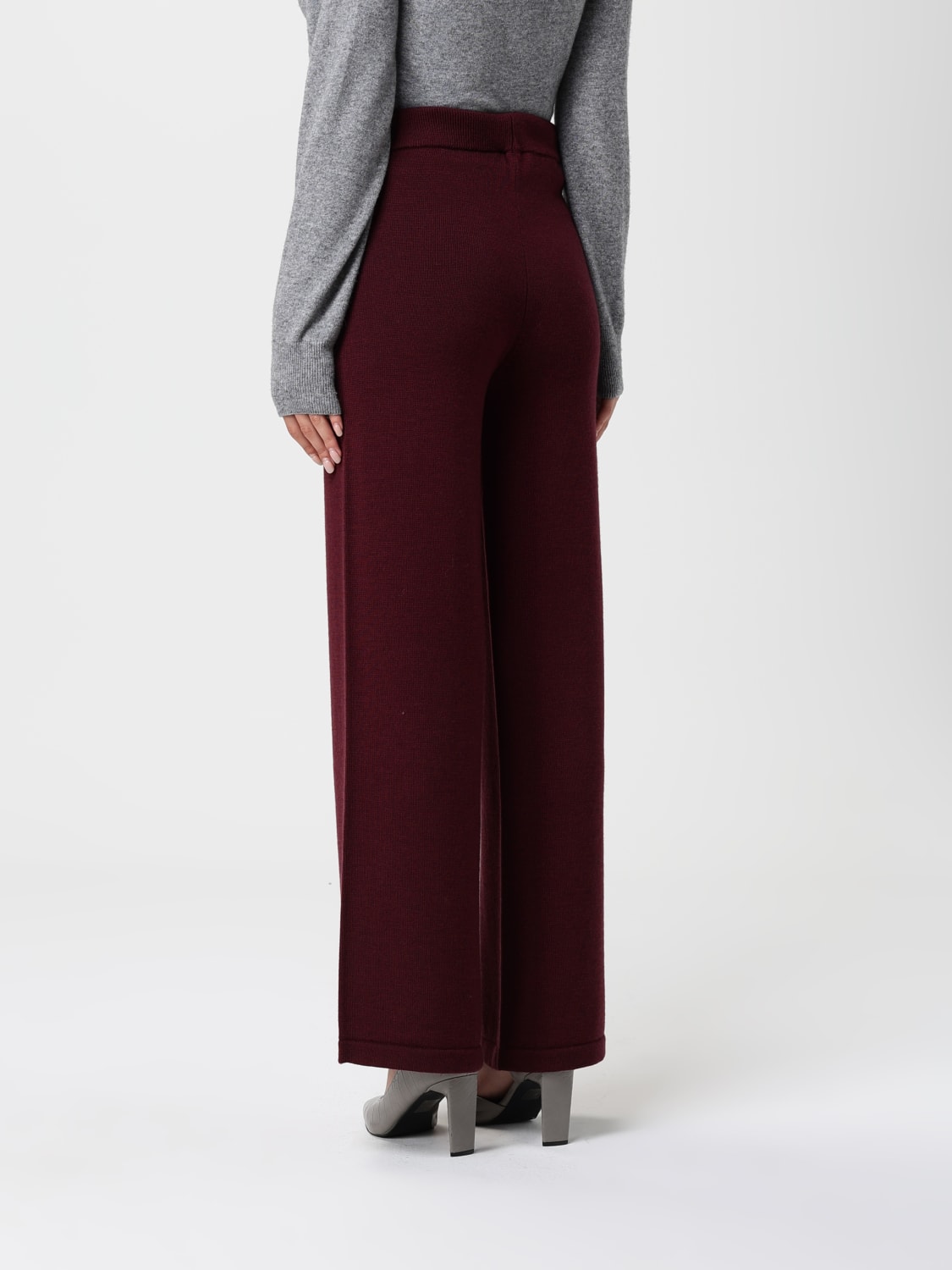 MM MAX MARA PANTALON: Pantalon femme Mm Max Mara, Bordeaux - Img 2