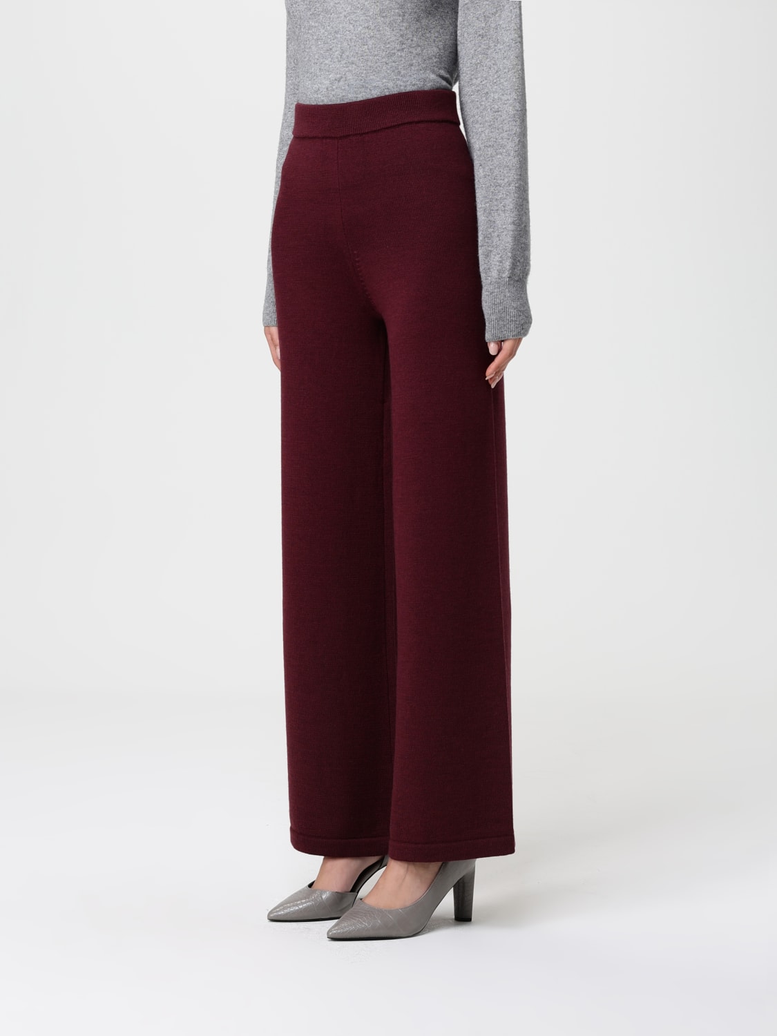 MM MAX MARA PANTALON: Pantalon femme Mm Max Mara, Bordeaux - Img 3