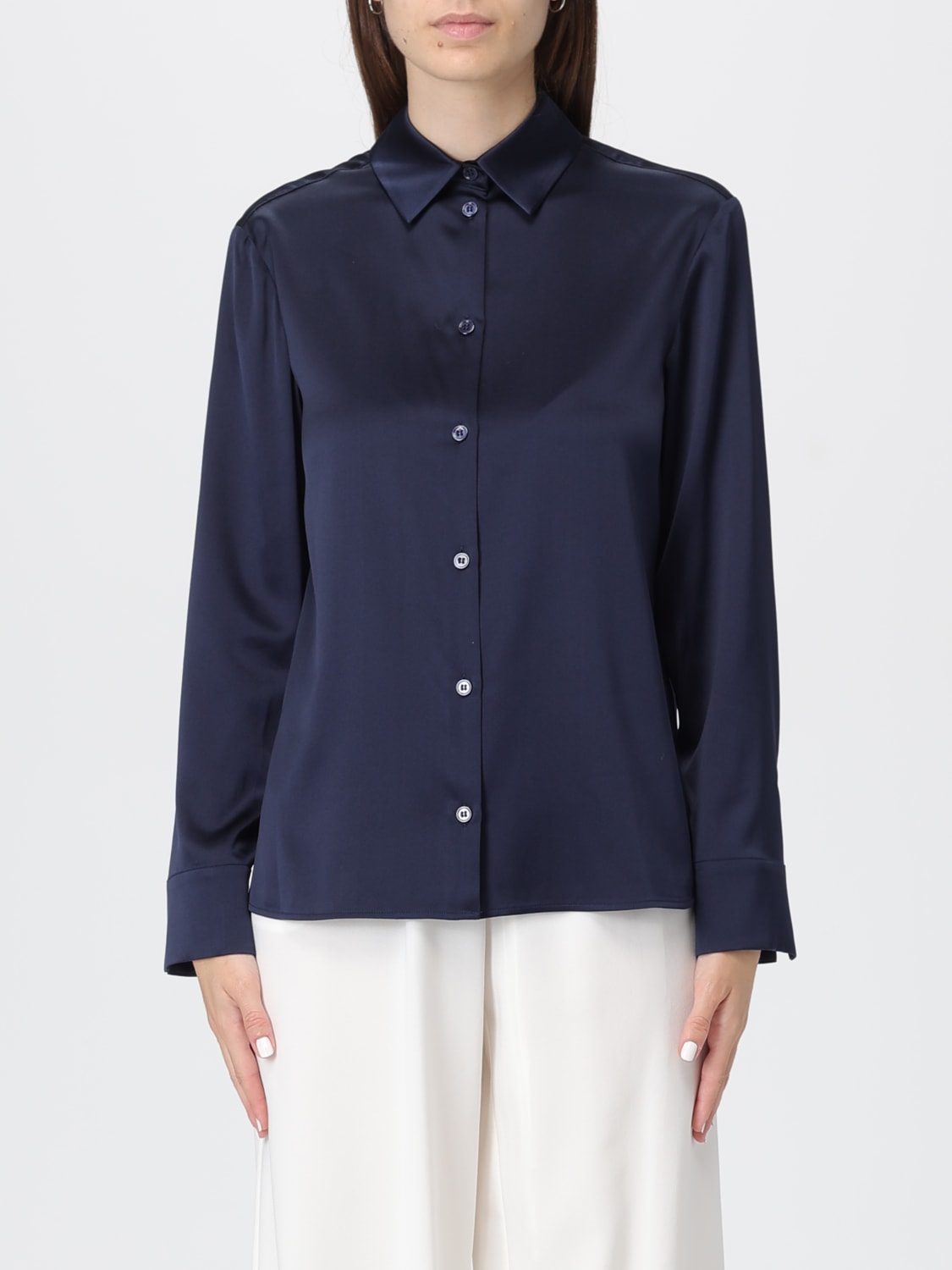 MM MAX MARA CAMISA: Camiseta mujer Mm Max Mara, Azul Oscuro - Img 1